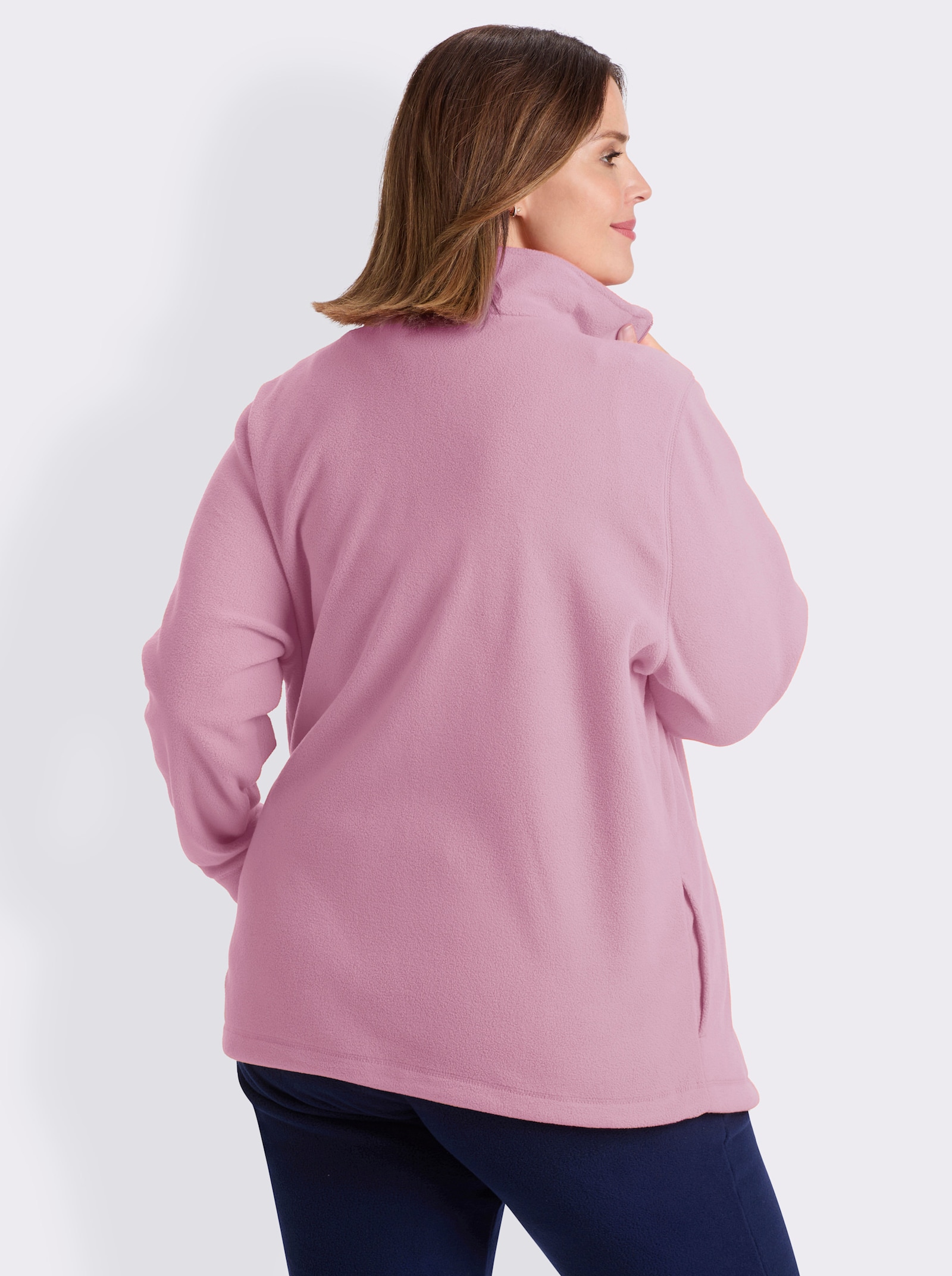 Fleecejacke Kordeldurchzug am Saum - rosé