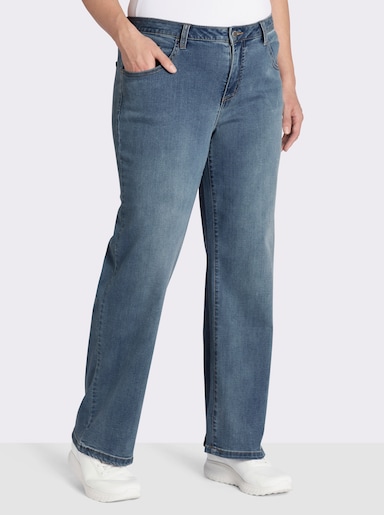 5-Pocket-Jeans mit weitem Bein - blue-bleached