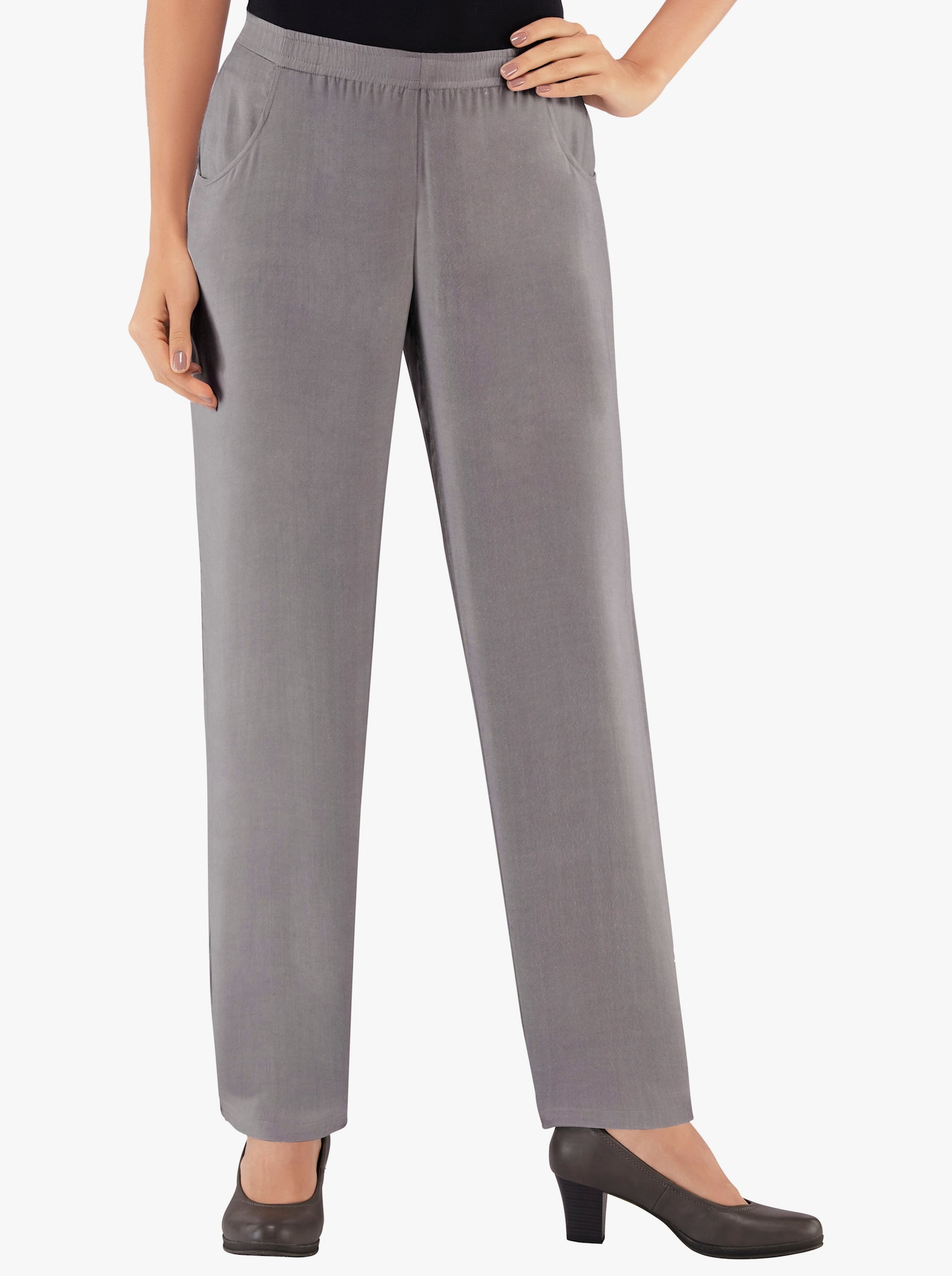 Comfortbroek met viscose - grijs