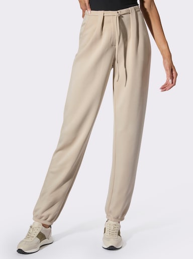 Jerseyhose mit Bündchen am Bein - sand
