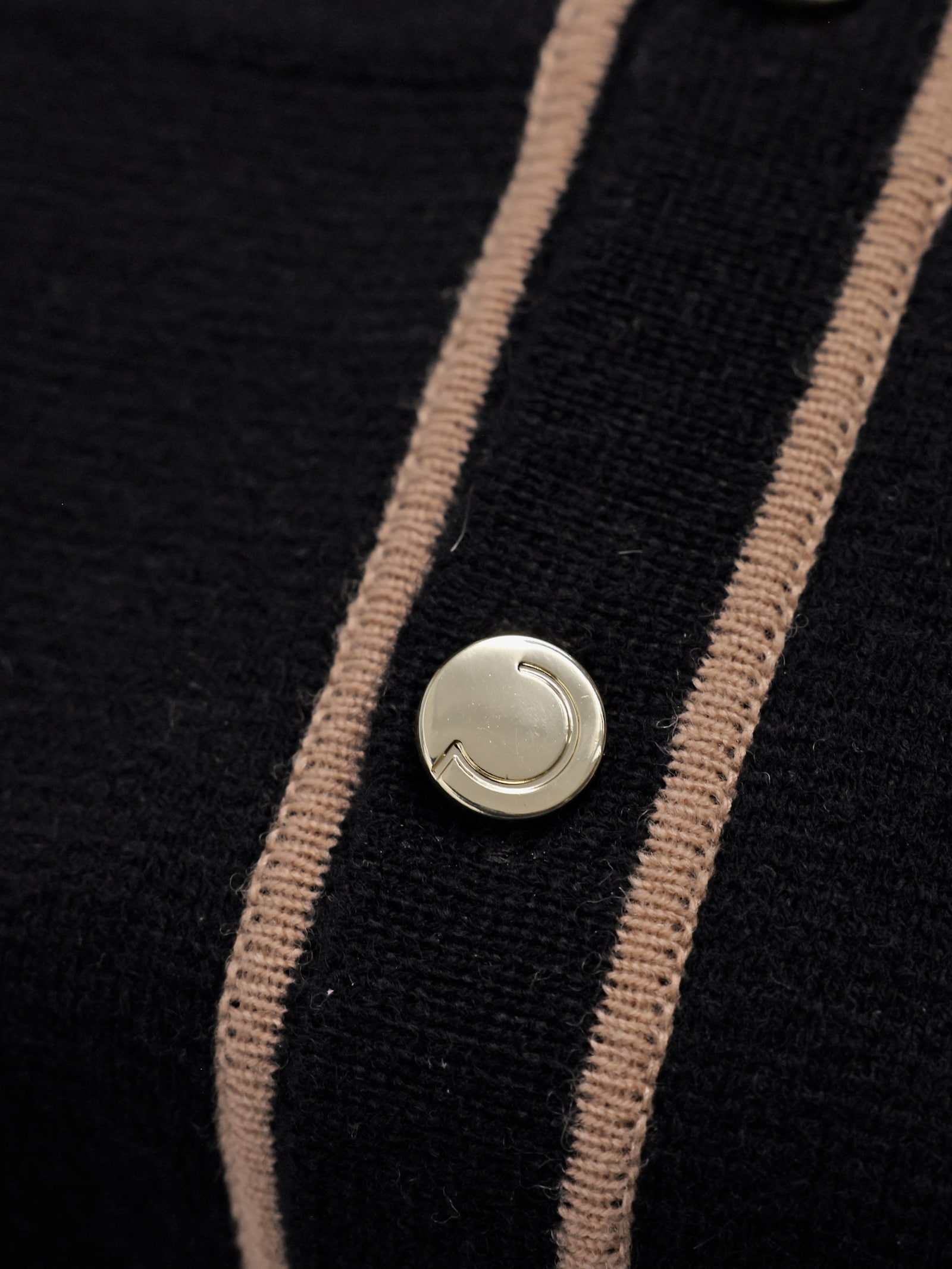 CREATION L PREMIUM Strickkleid inklusive Bindegürtel - schwarz-camel