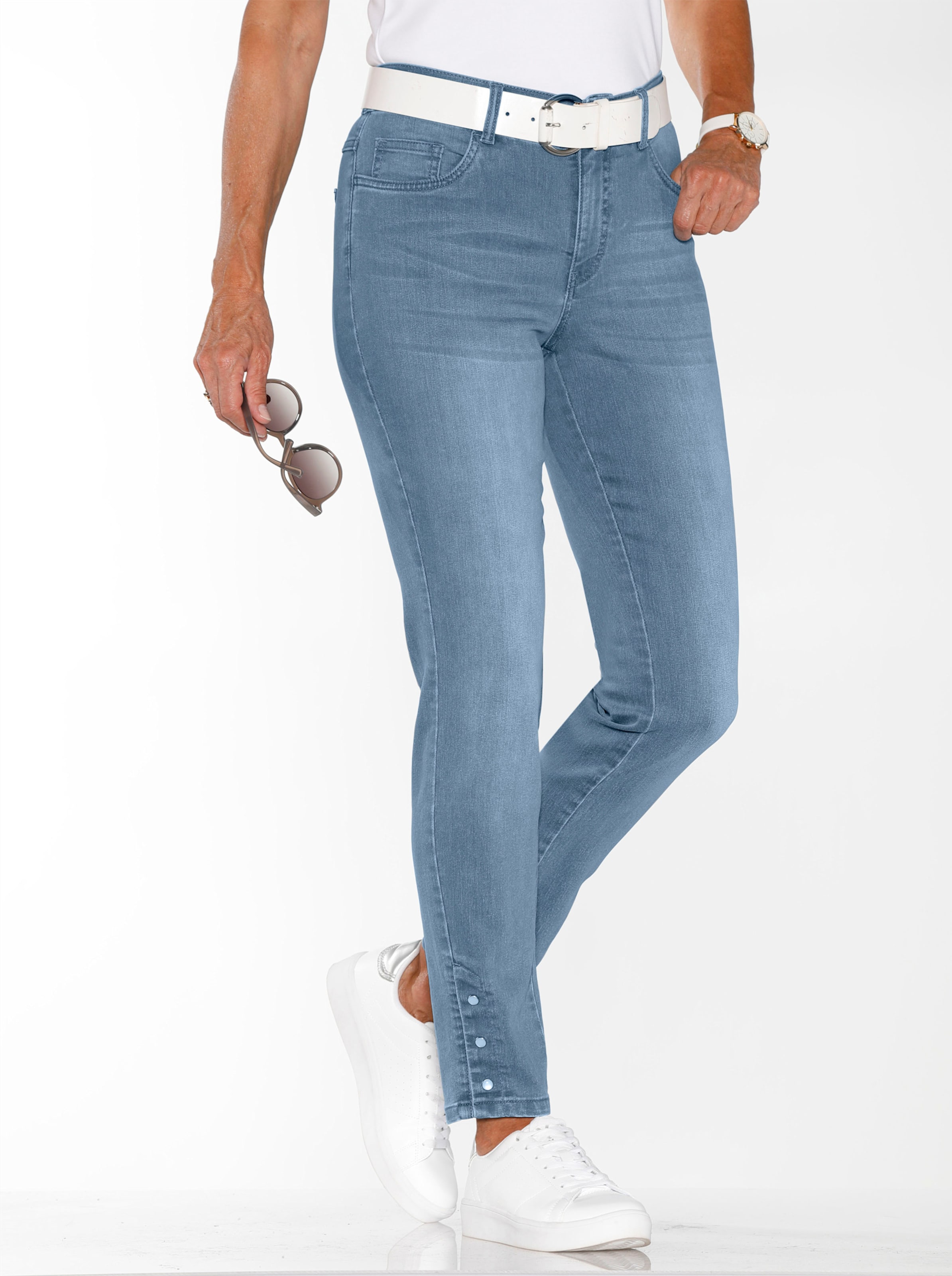 Witt Damen Jeans, blue-bleached