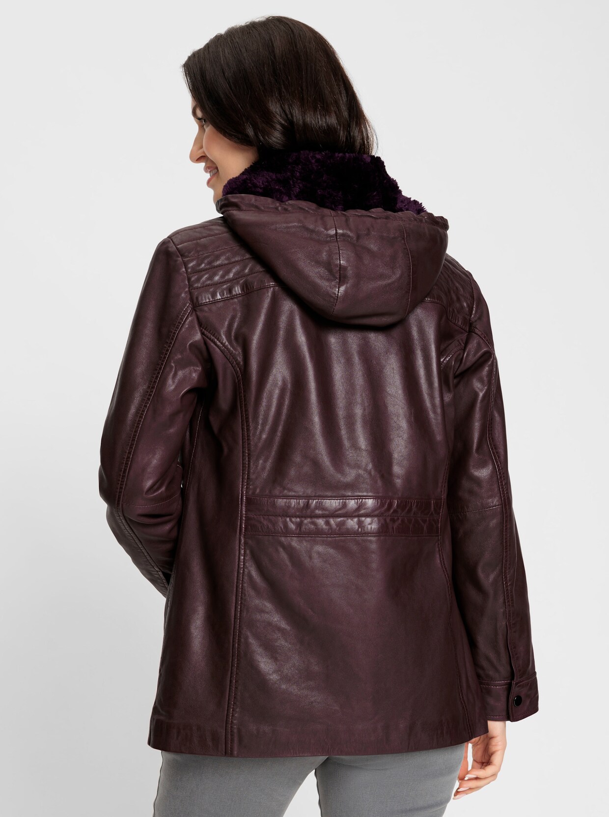 Lederjacke - burgund