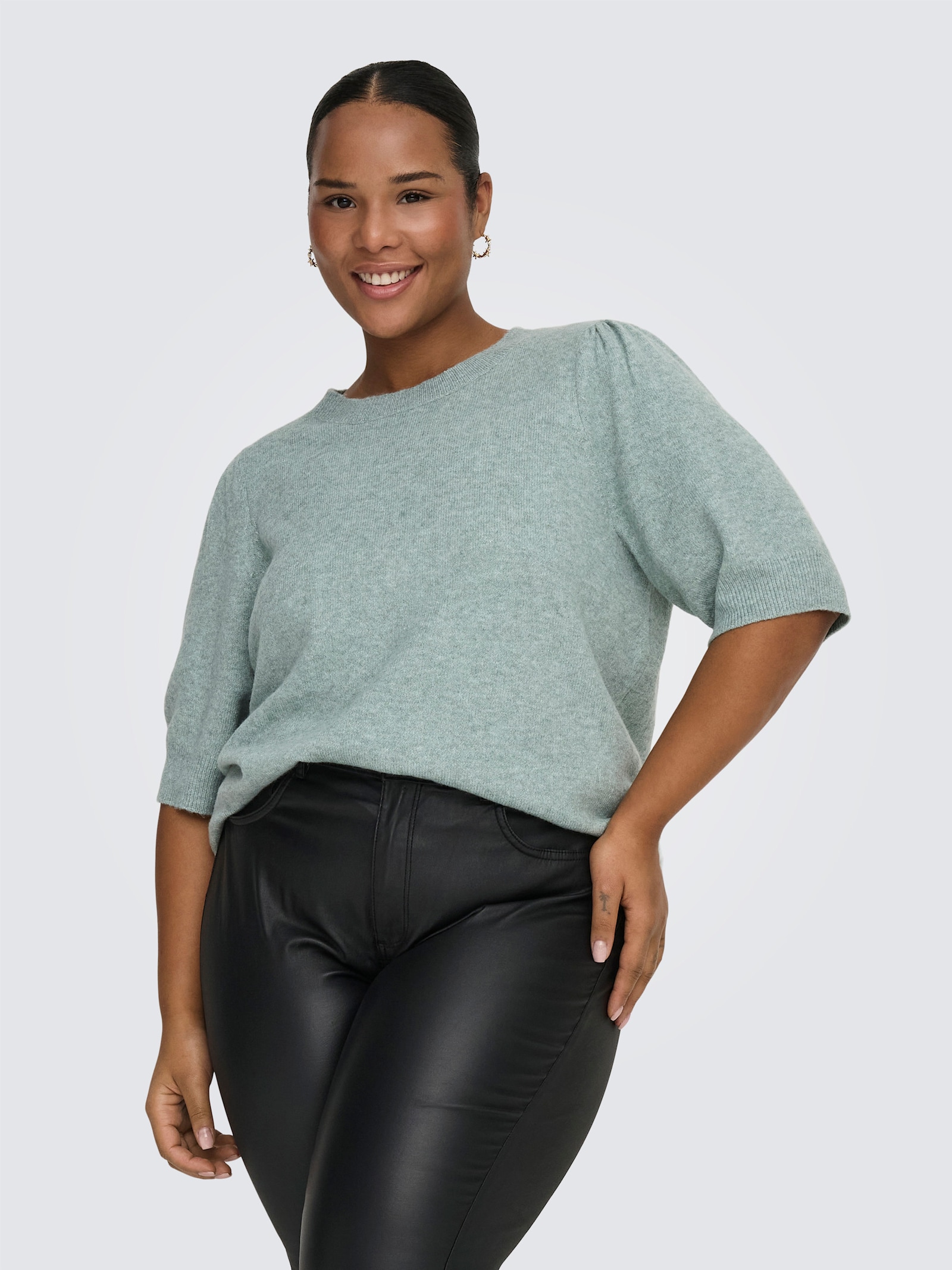 ONLY CARMAKOMA Strickpullover - chinois green detail:melange