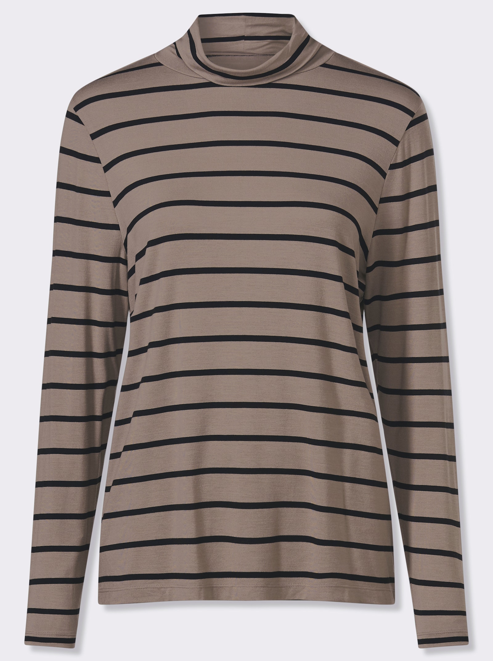 Polotröja med randmönster - sesam-svart-randig