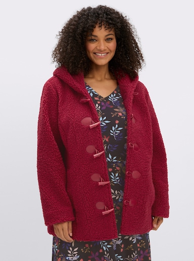 sheego by Joe Browns Teddyjacke mit Knebel-Knöpfen - kirsche
