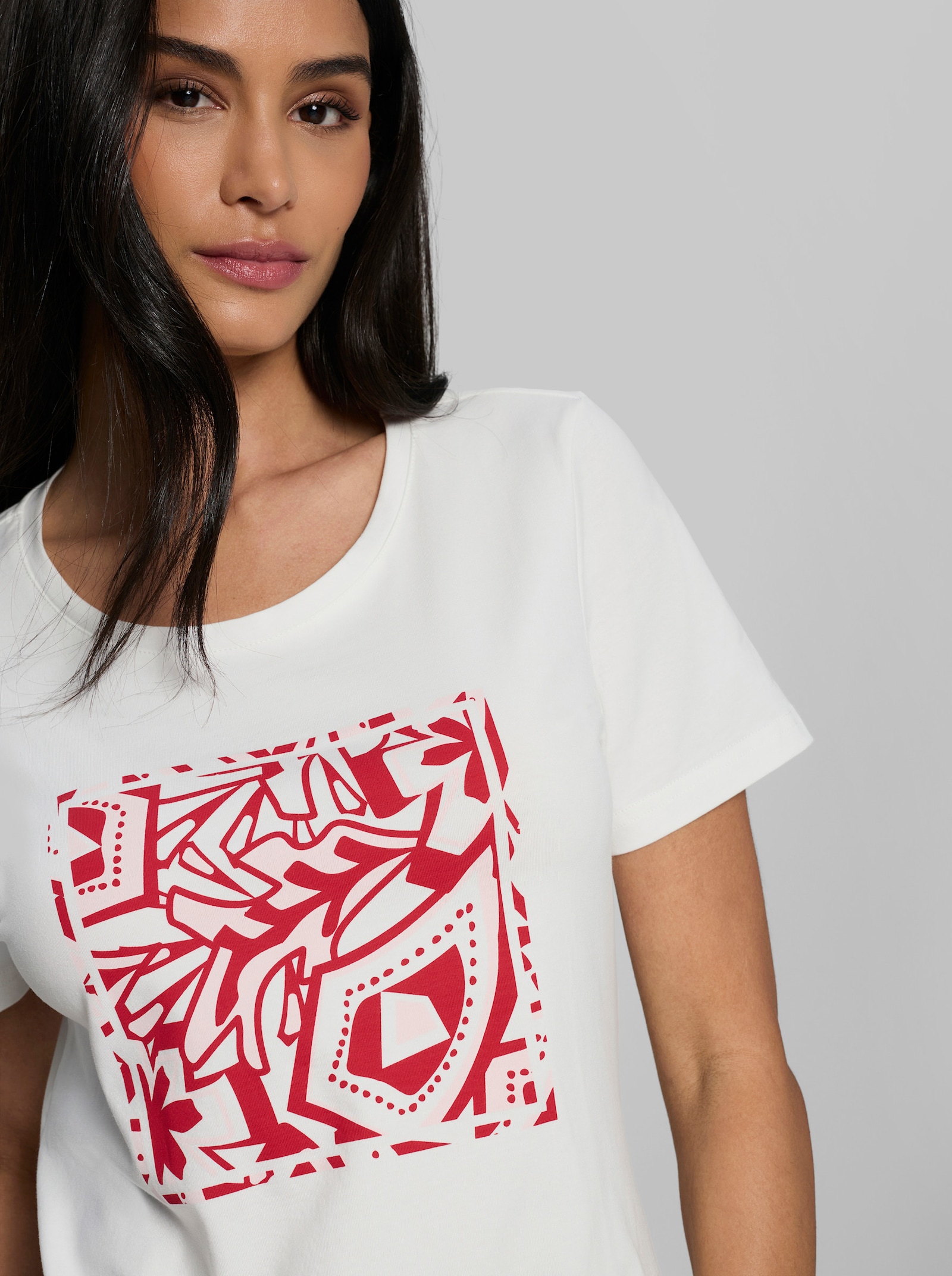 heine Kurzarmshirt mit Front-Print - ecru