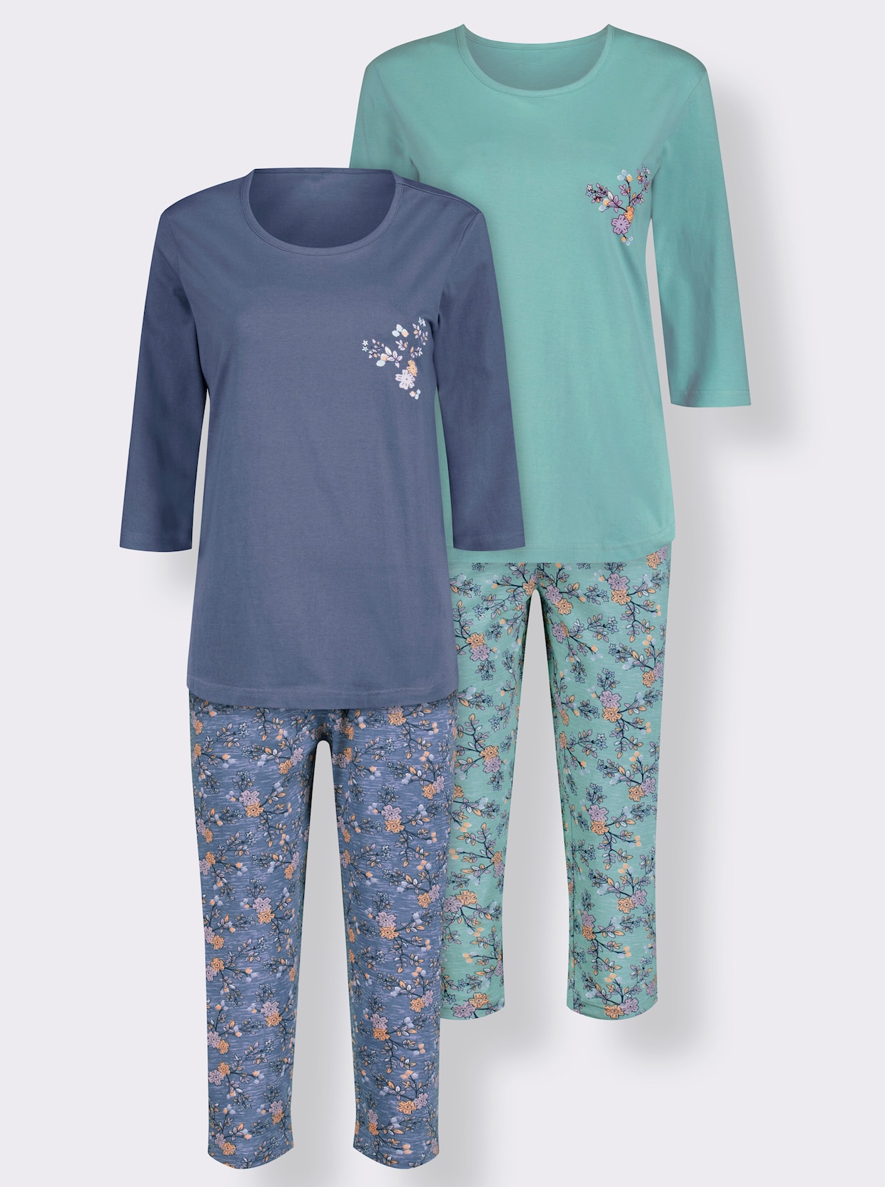 wäschepur Pyjama's - lindegroen + bleu