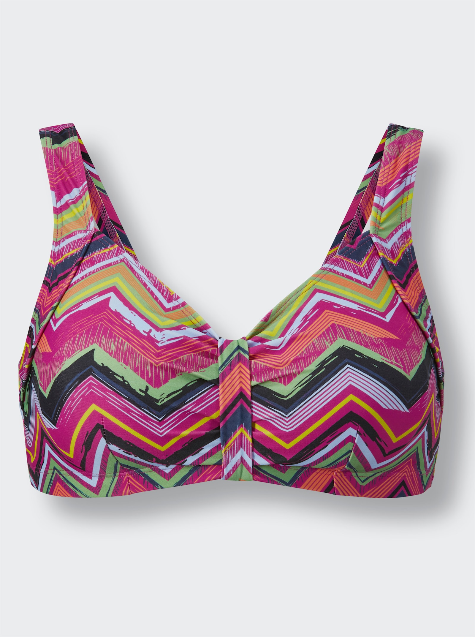 feel good Bikini-Oberteil mit Zierriegel - magenta-gemustert