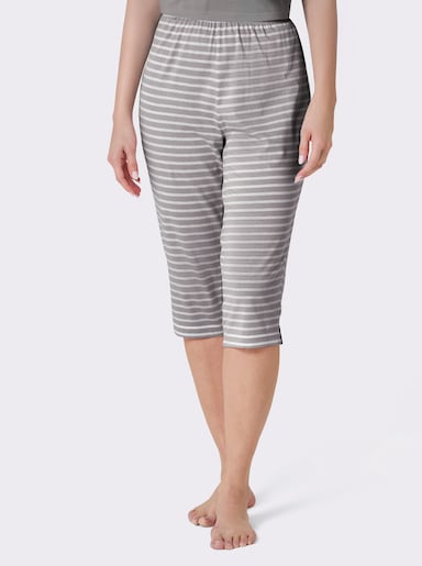 wäschepur Capri-Hose - steingrau-weiß-geringelt