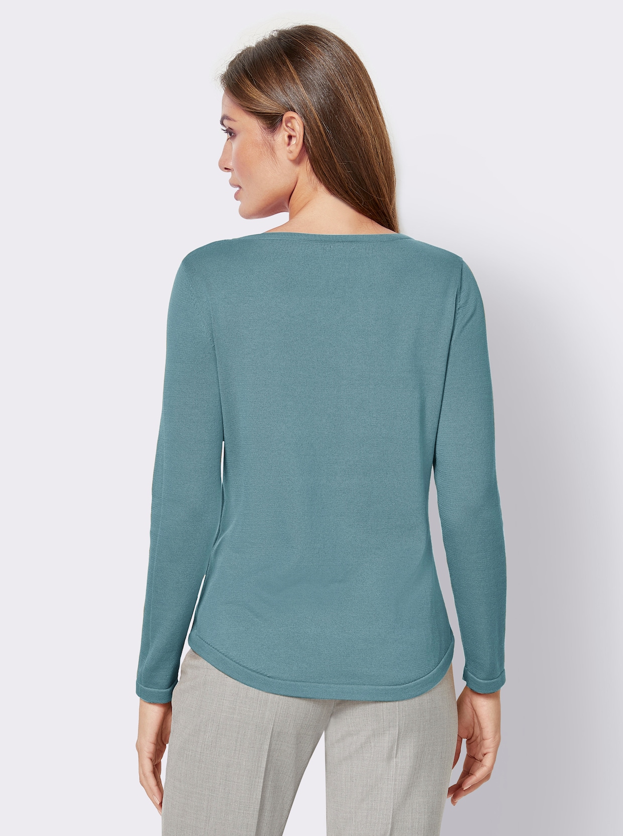Pullover met ronde hals - winterturquoise