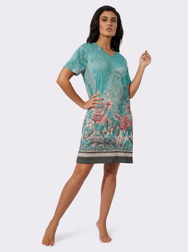 wäschepur Sleepshirt mit Digitaldruck - salbei-bedruckt