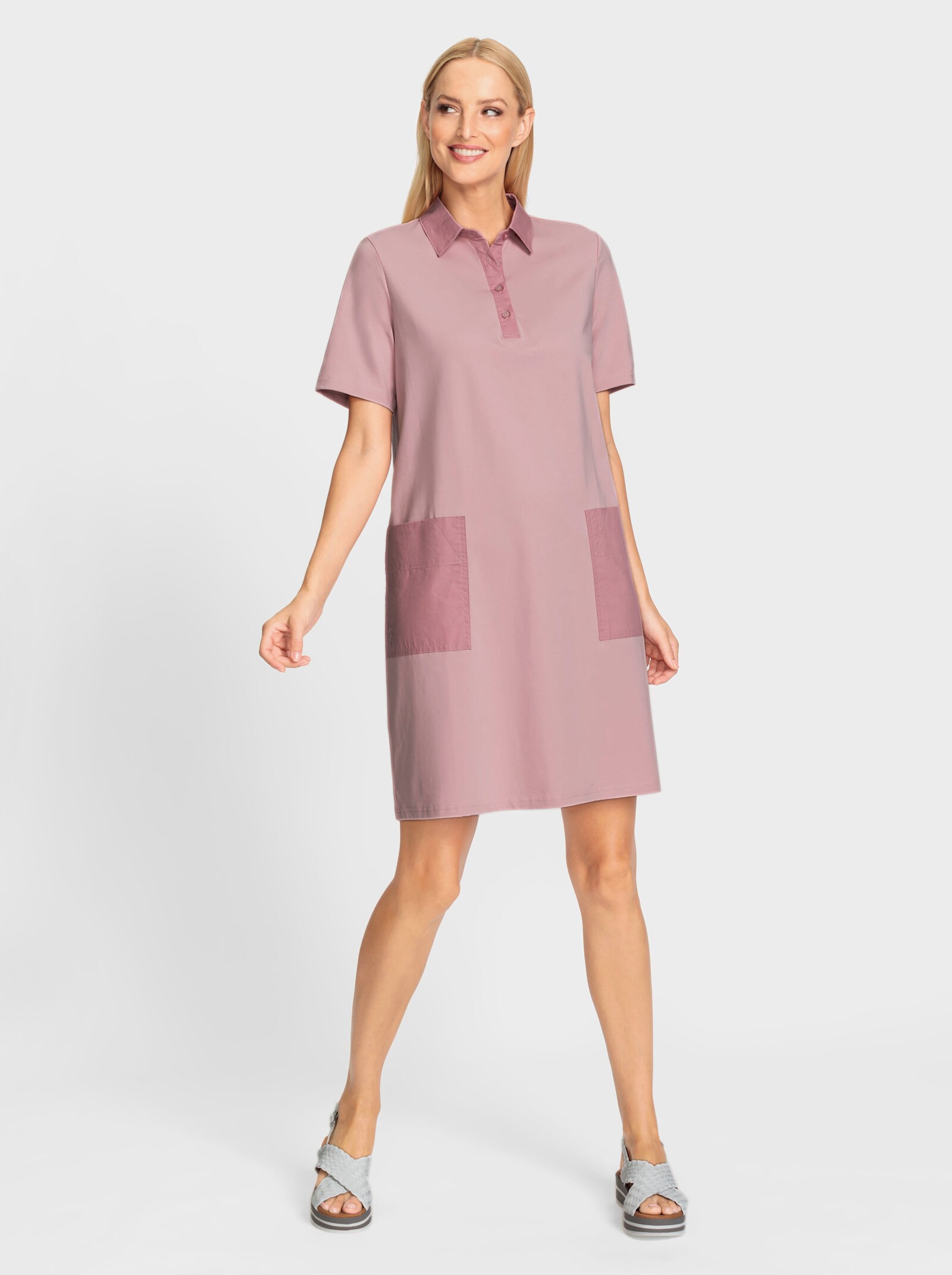 heine Jerseyjurk met 2 zakken - hortensia