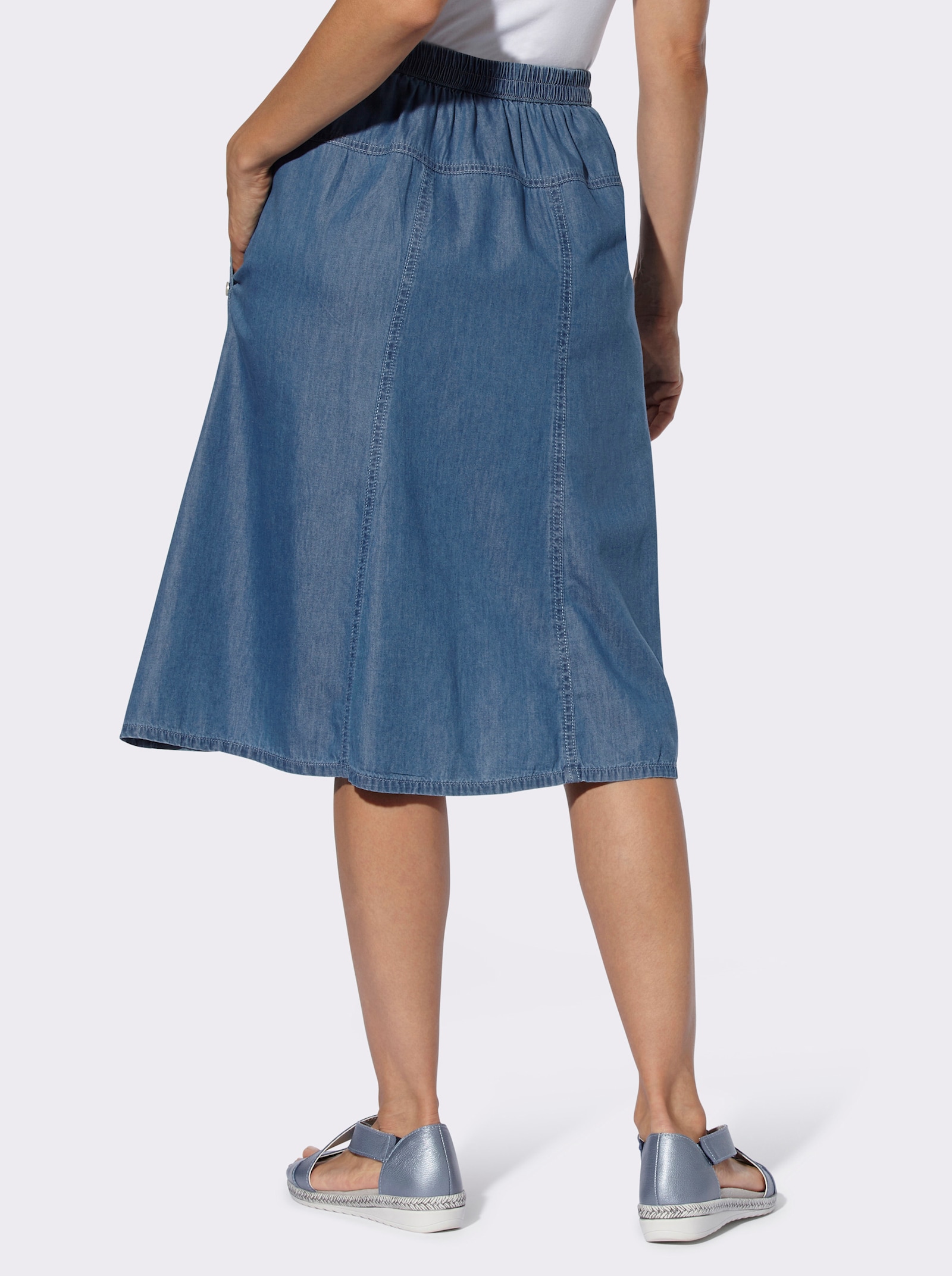 Jeansrock zum Reinschlüpfen - blue-bleached