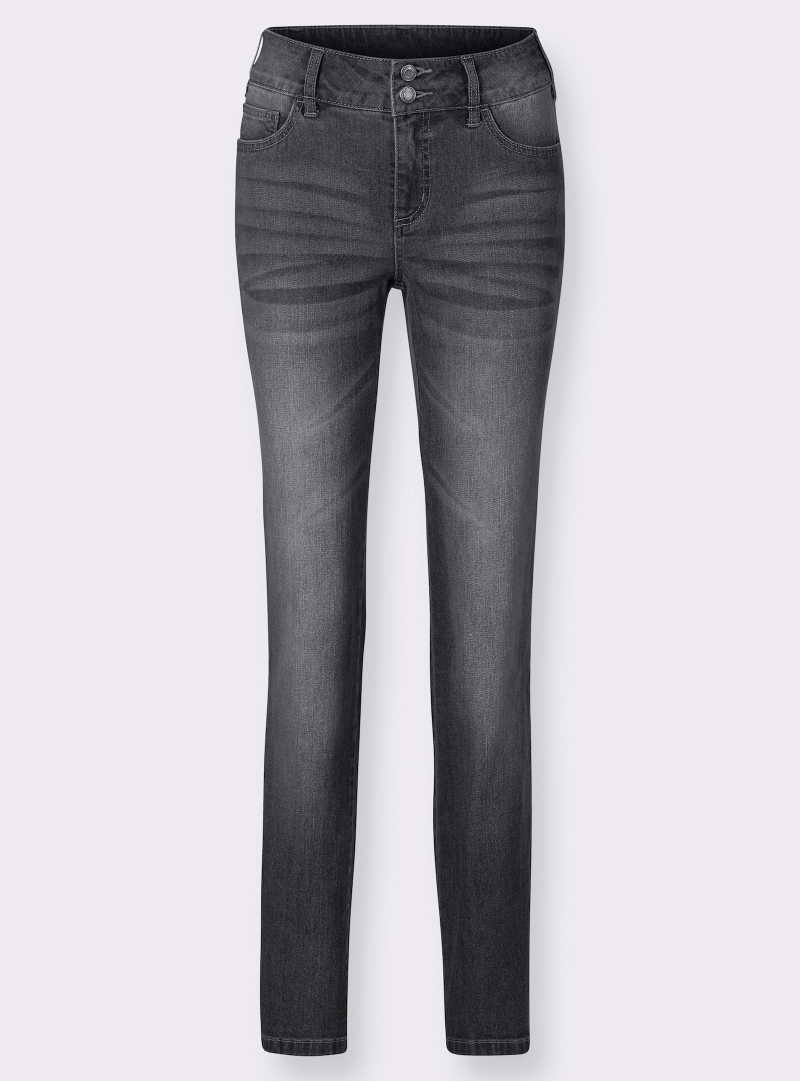 Jeans mit Nieten an den Taschen - grey-denim