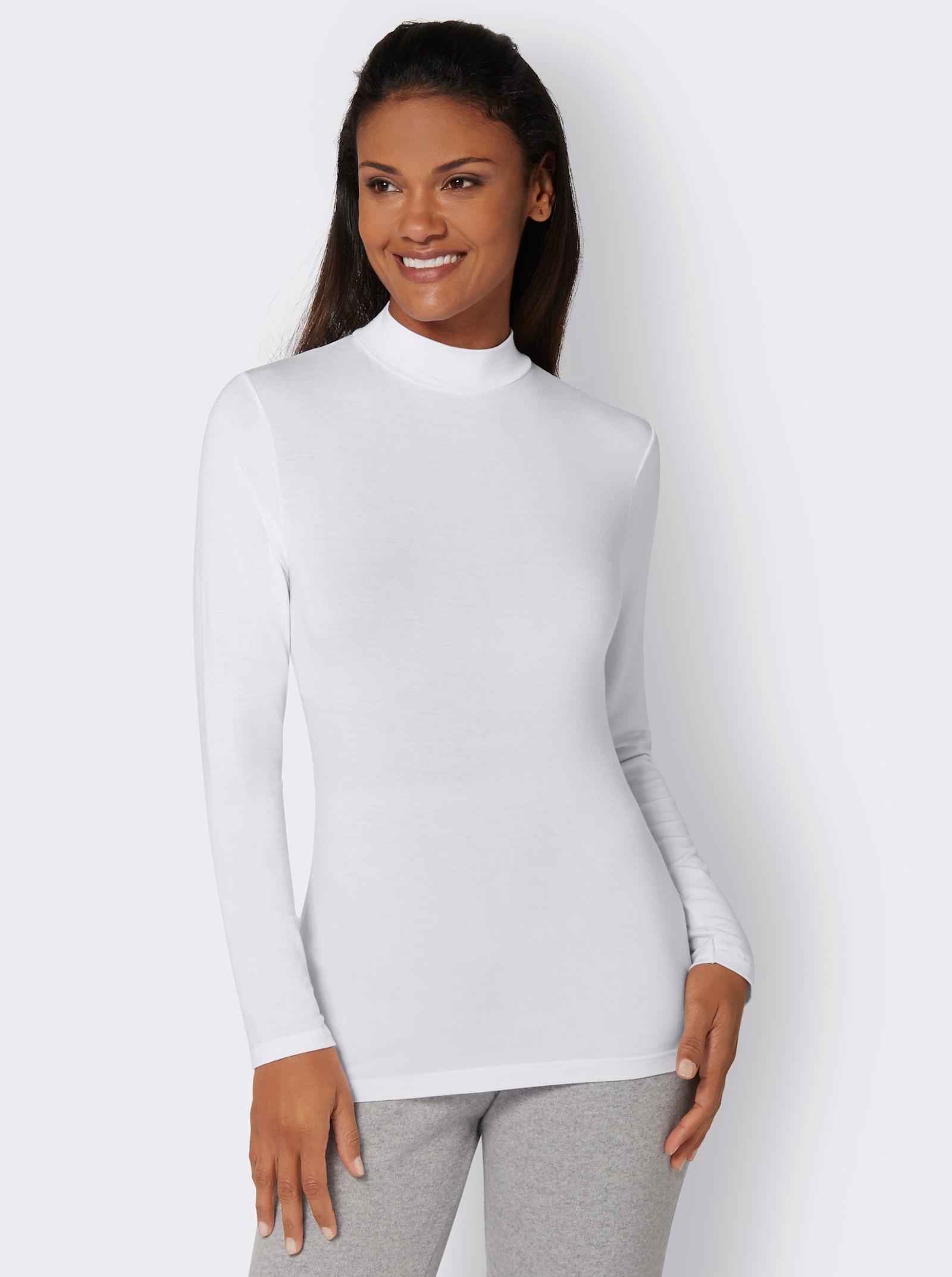 wäschepur Langarm Blazershirt - weiß