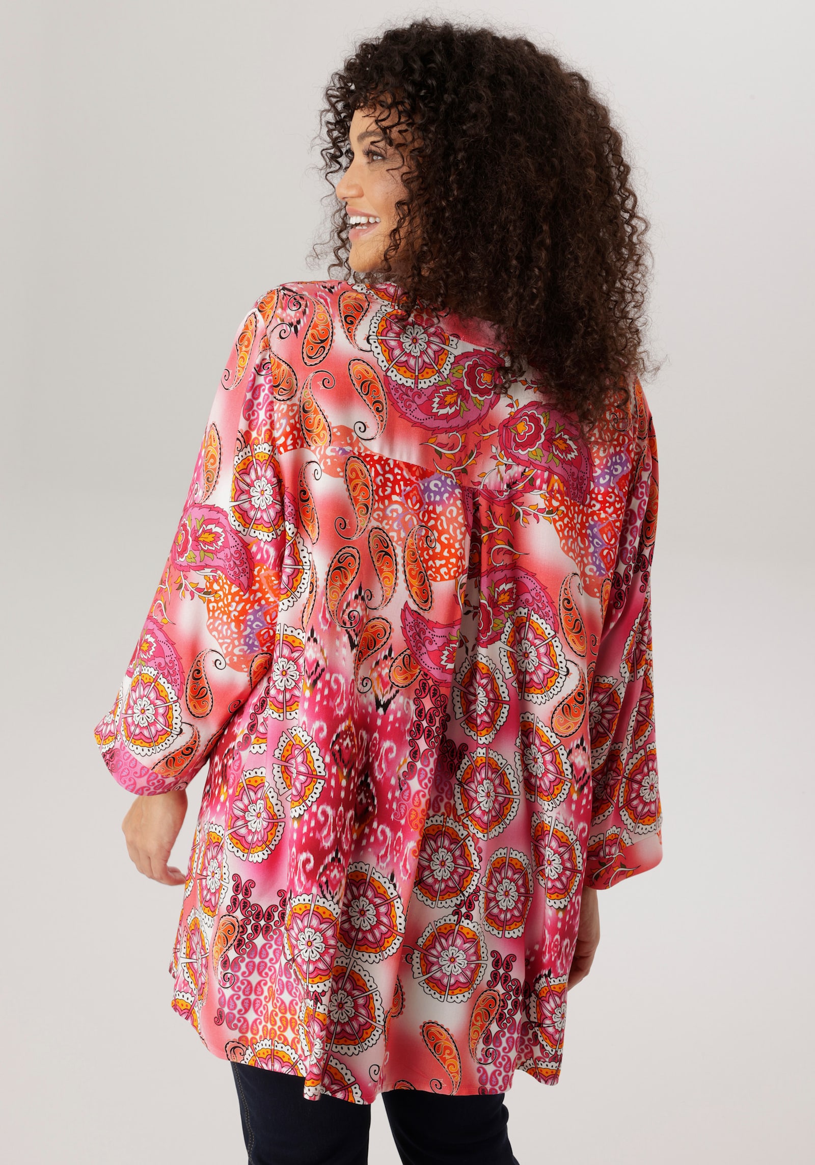 Aniston PLUS Schlupfbluse - rose-pink-orange-schwarz-lila