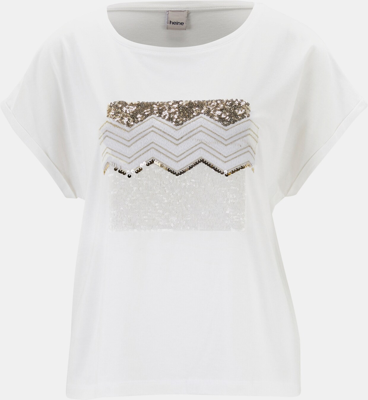 heine Rundhals-Shirts - offwhite