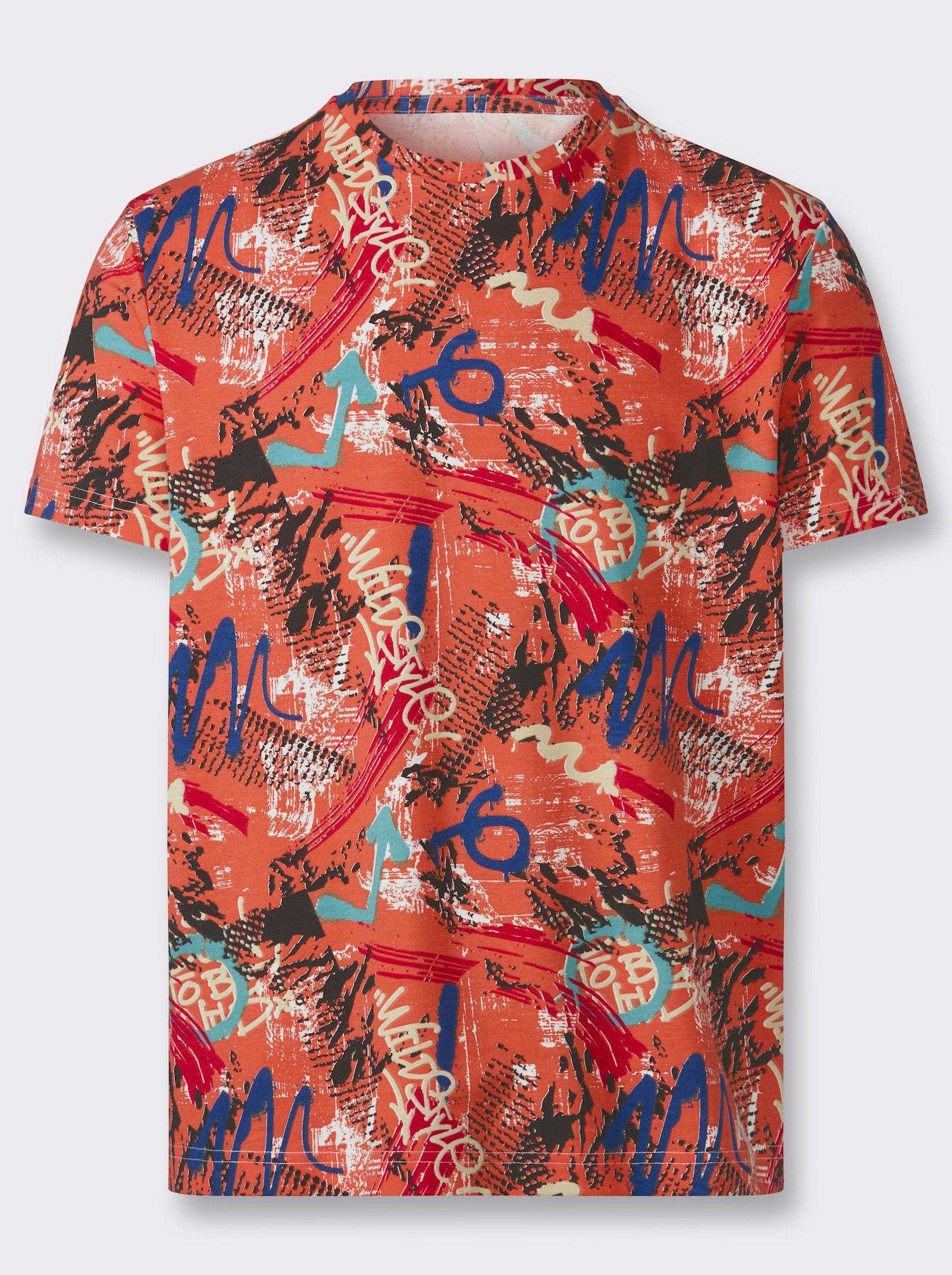 Marco Donati Kurzarmshirt mit Allover-Print - orange-bedruckt