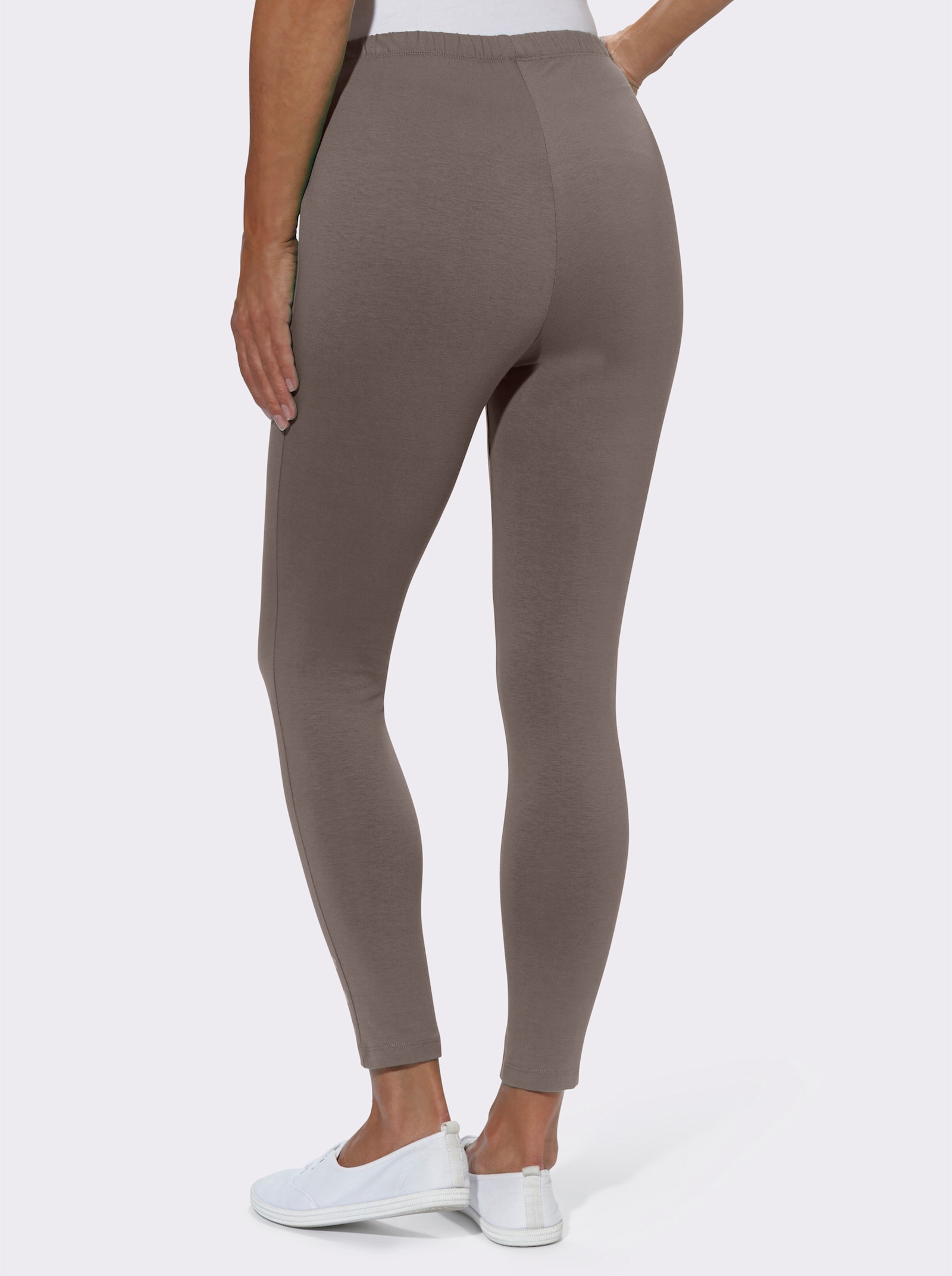 Legging van stretchmateriaal - taupe