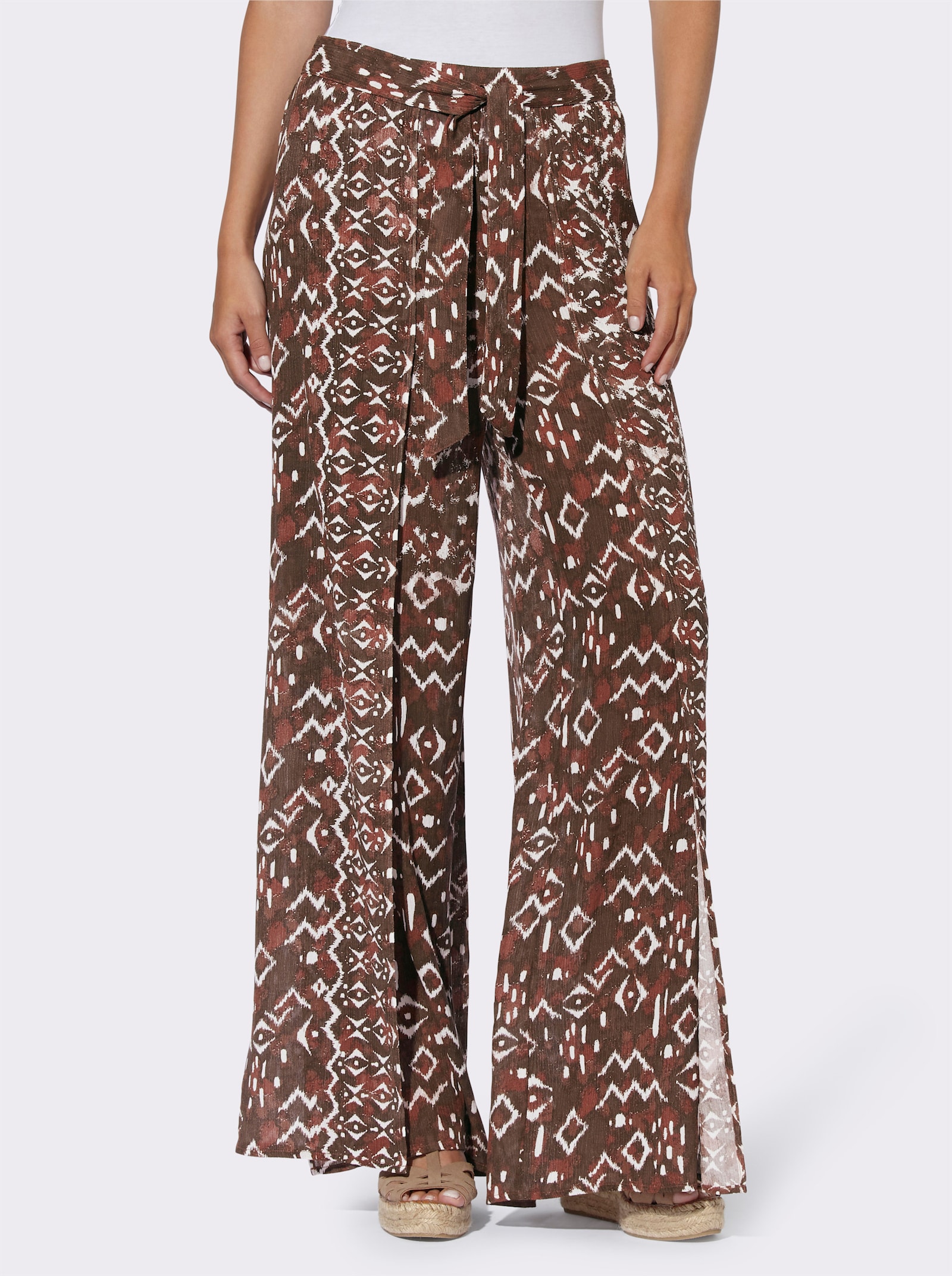 heine Schlupfhose aus Viskose - rotbraun-champagner-bedruckt