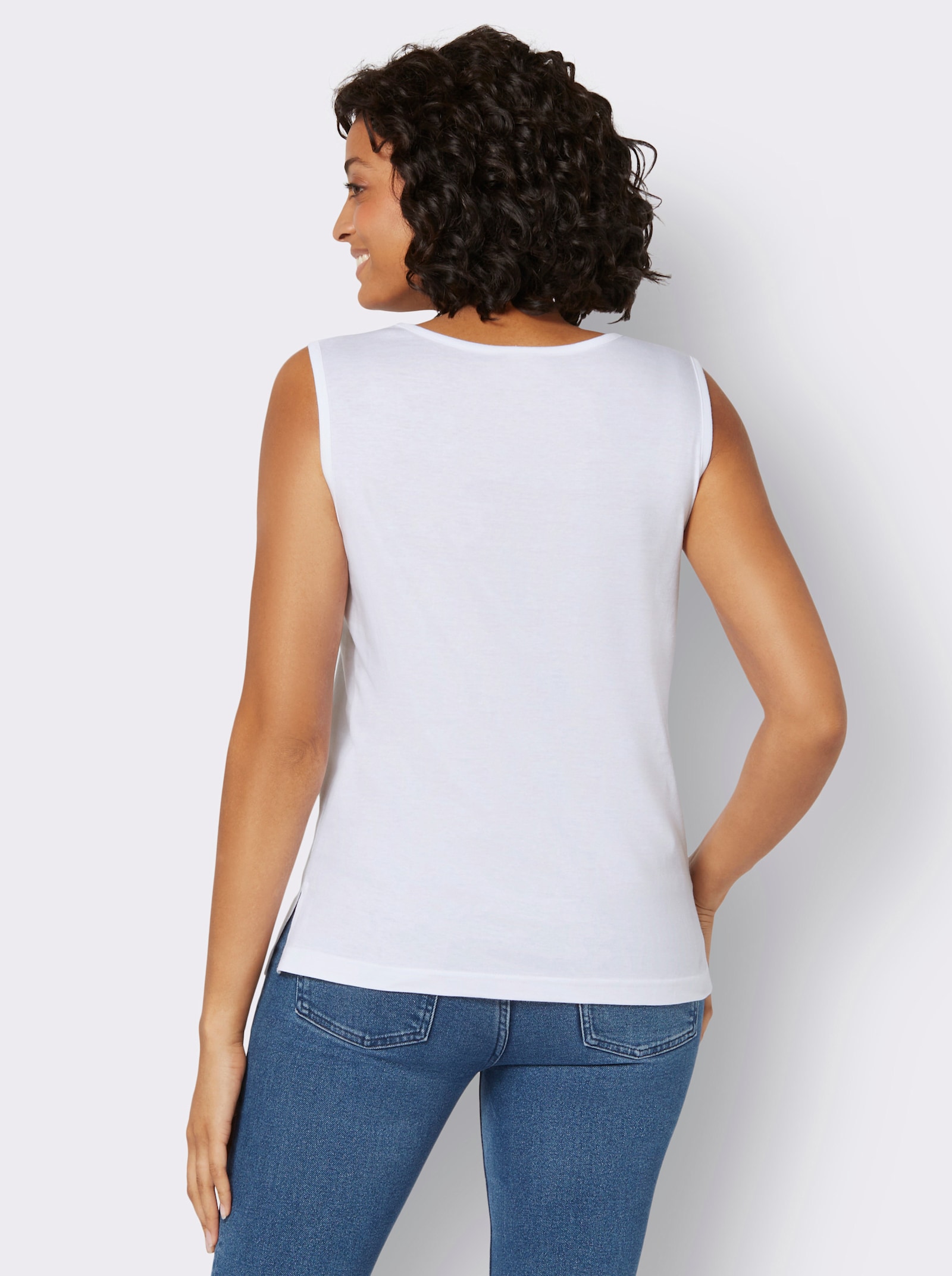 Shirttop mit Seitenschlitzen - weiß