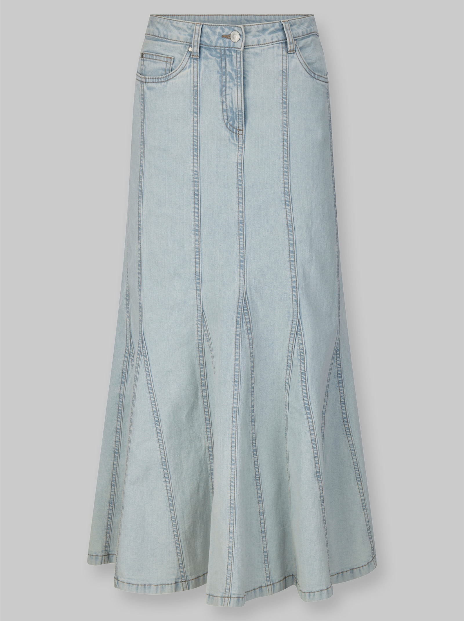 heine Jeansrock in Godet-Form - blue-bleached