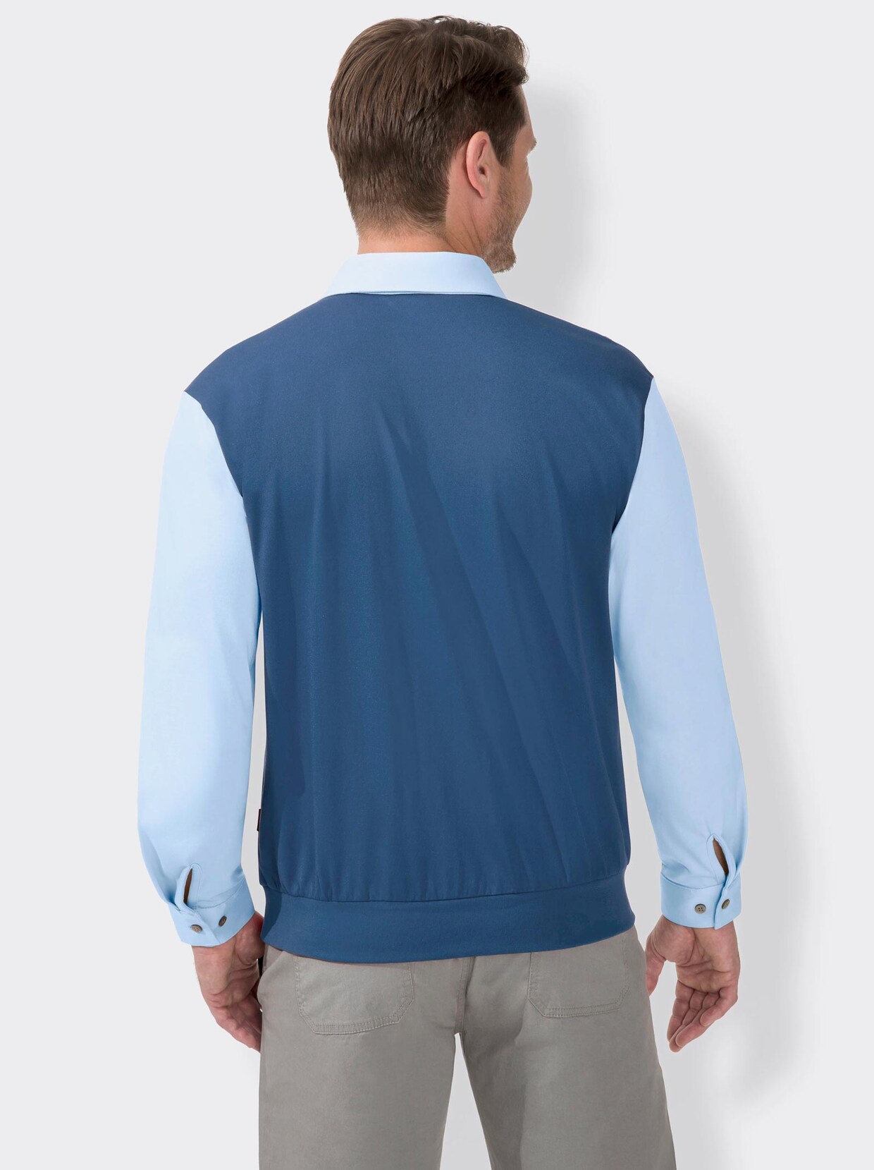 Hajo Langarm-Poloshirt - blau