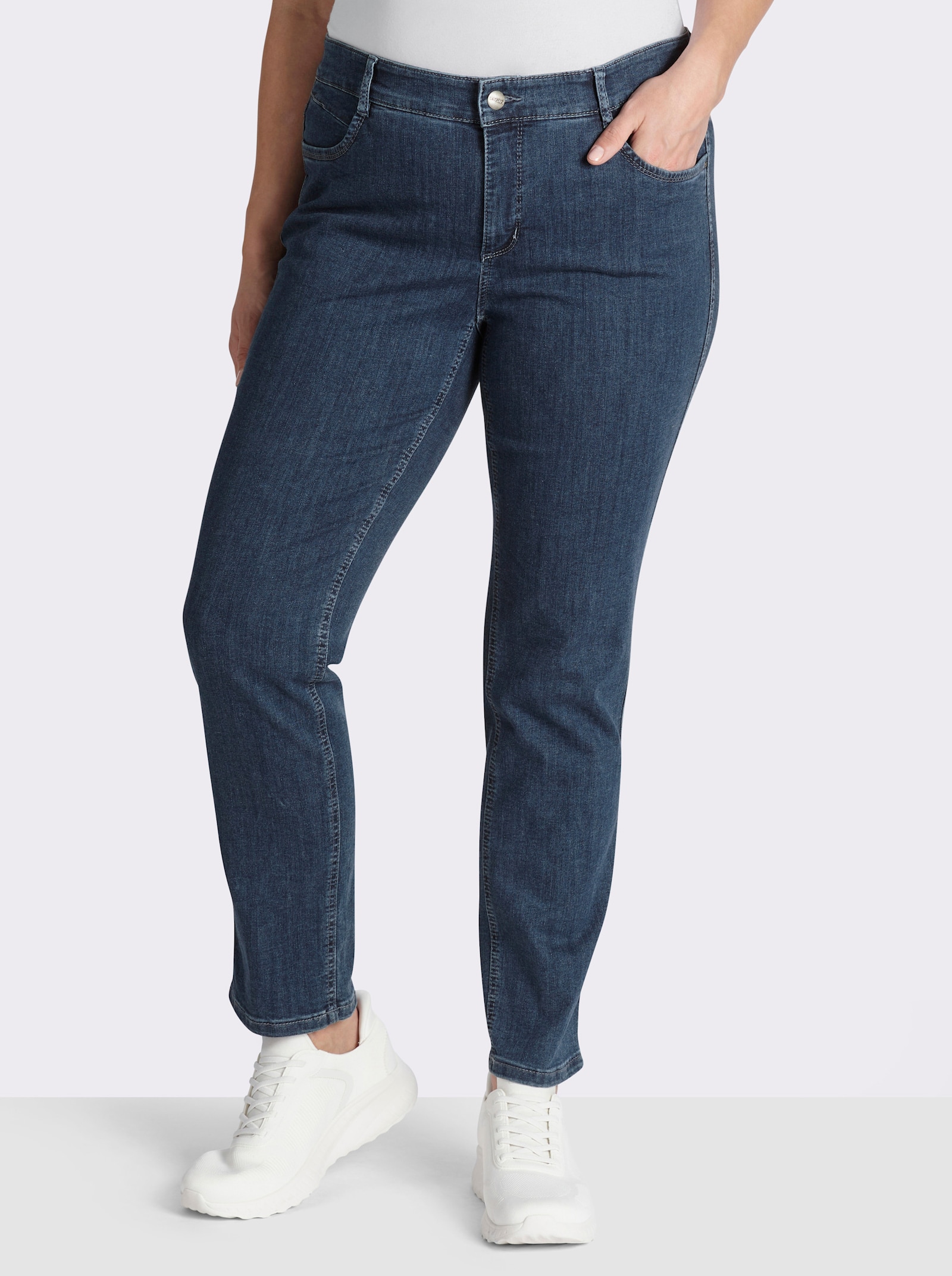 Ascari Stretch-Jeans in Röhren-Form - jeansblau