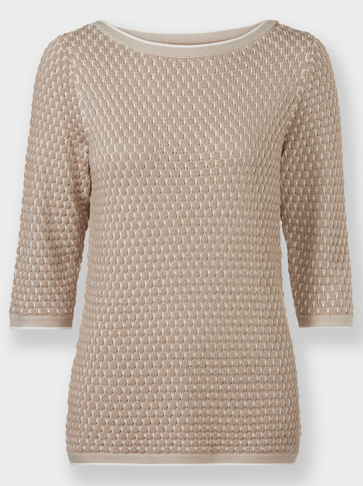 Pullover - beige-ecru-gemustert