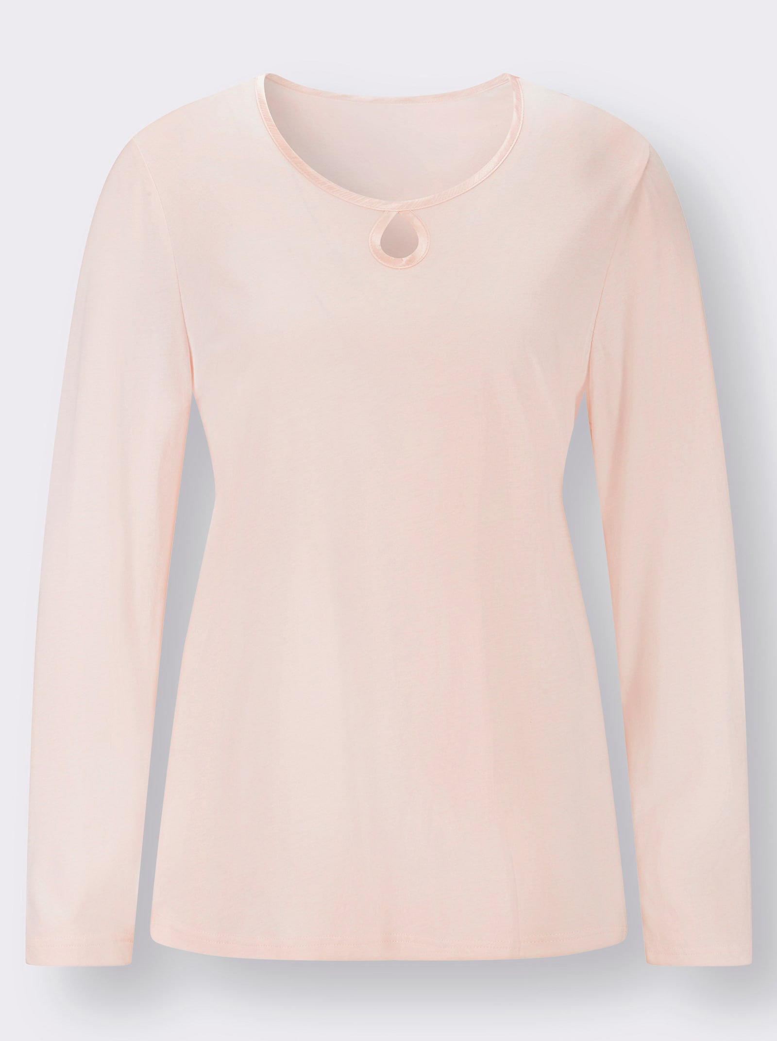 wäschepur Schlafanzug mit Tropfen-Ausschnitt - hellrosé-bedruckt