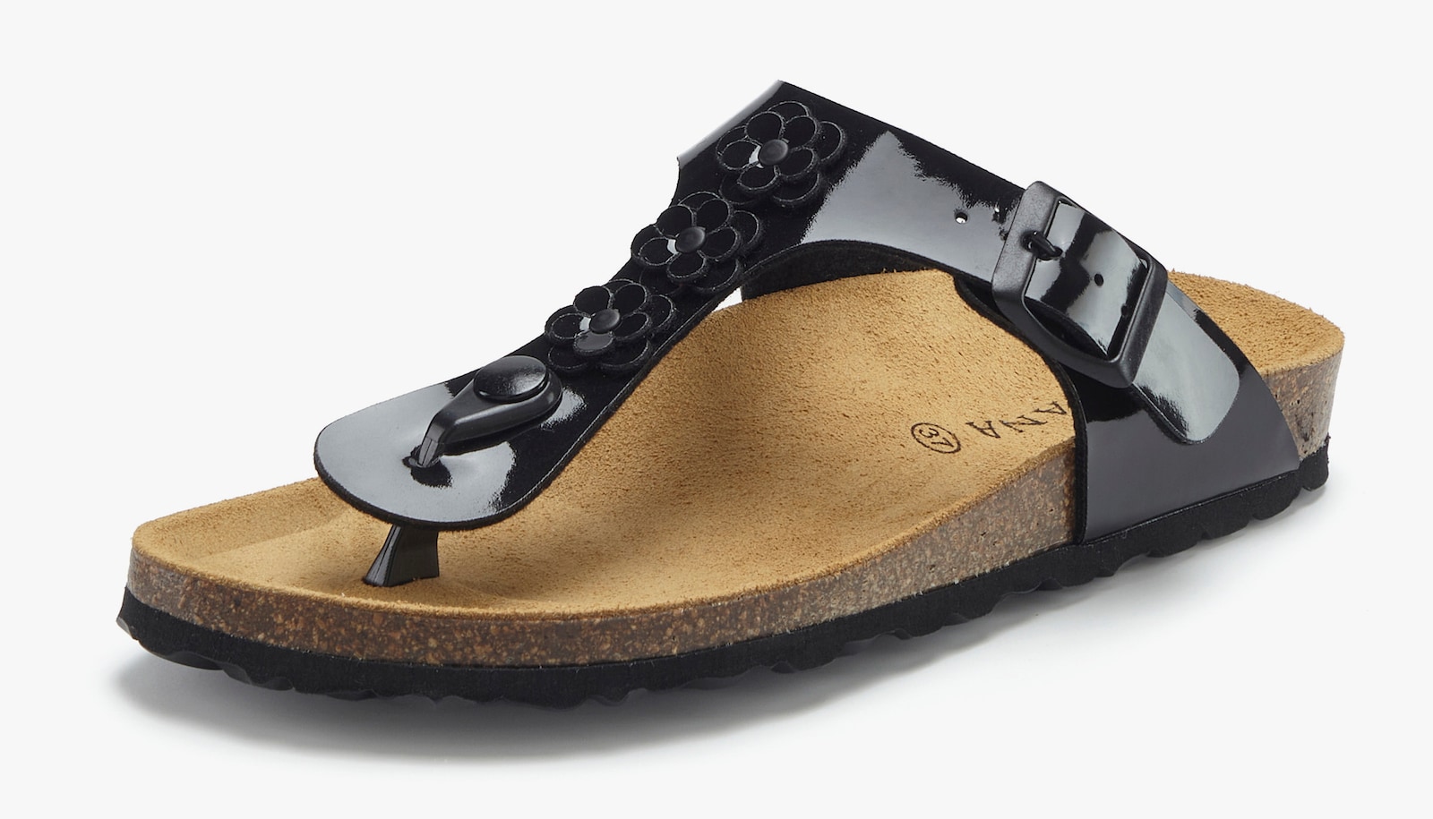 LASCANA Zehentrenner - schwarz lack