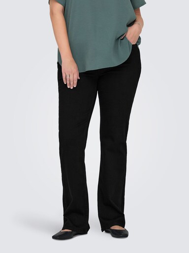 High-waist-Jeans - black denim