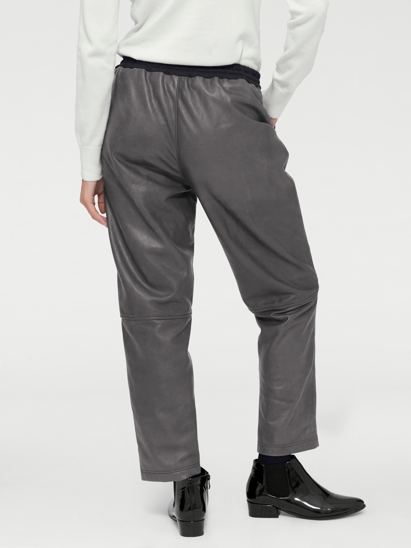 heine Pantalon de jogging en cuir - gris