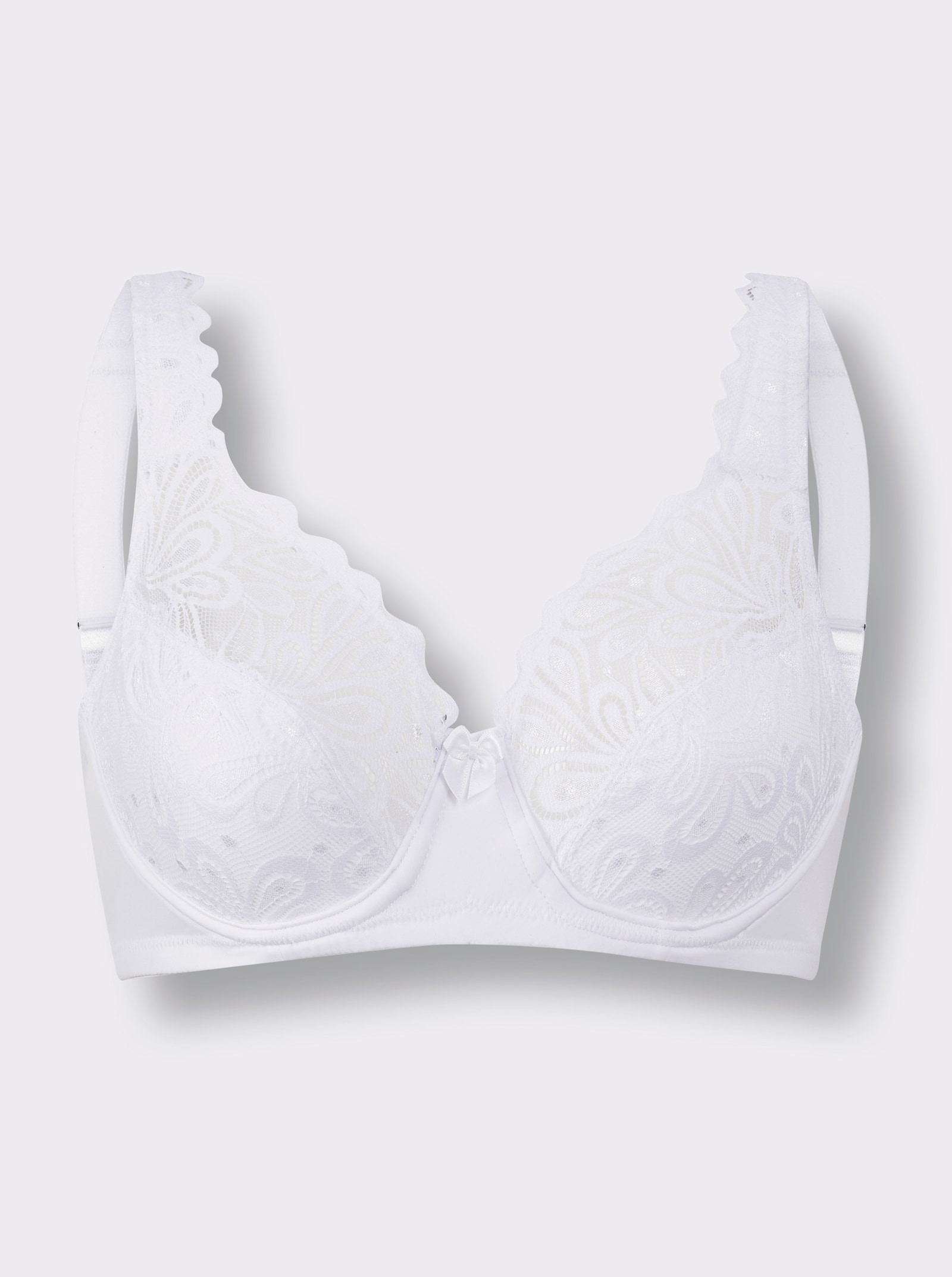 wäschepur Entlastungs-BH mit Bügel mit floraler Spitze - weiß