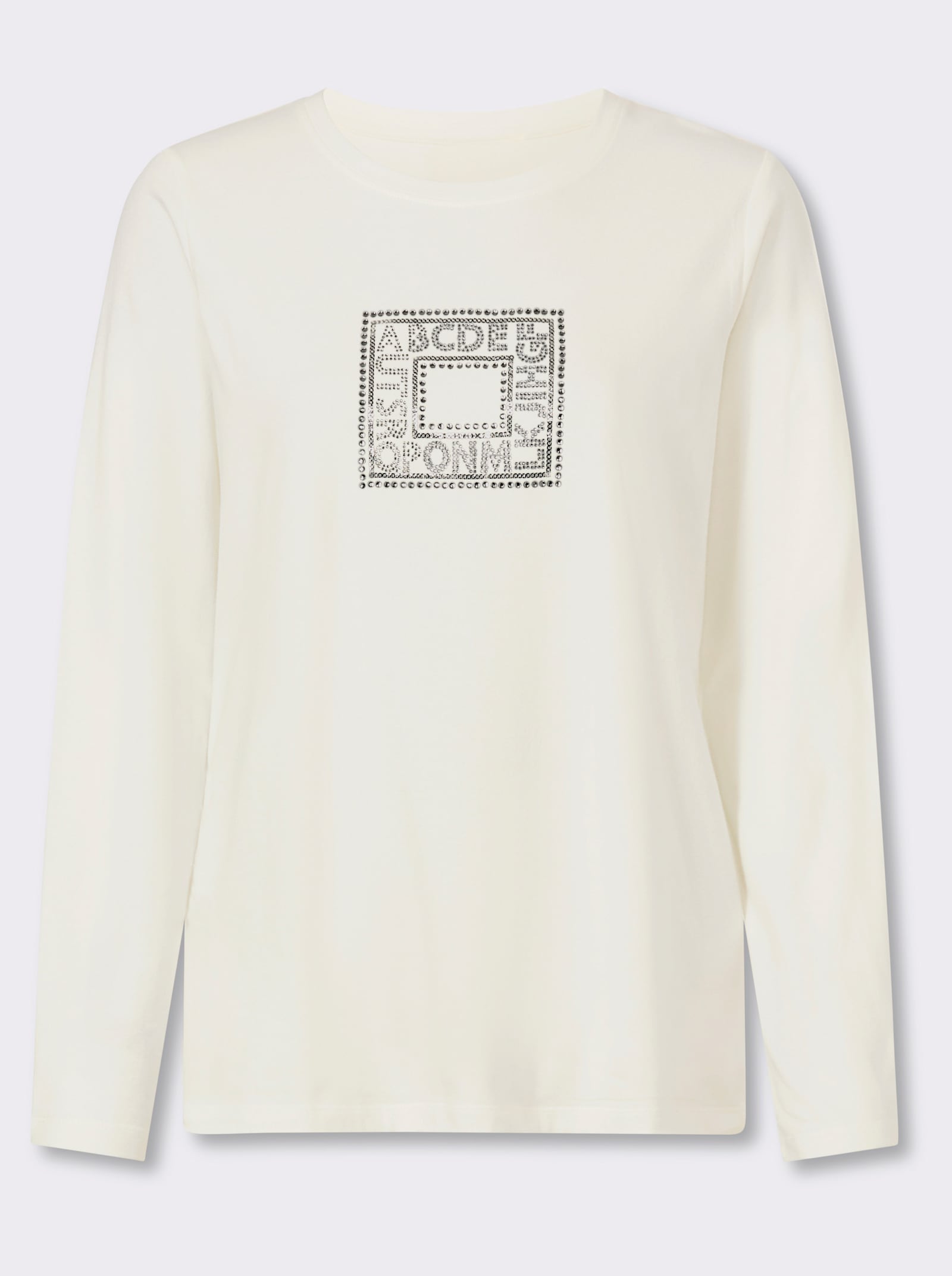 heine Langarmshirt mit Glitzersteinchen - ecru