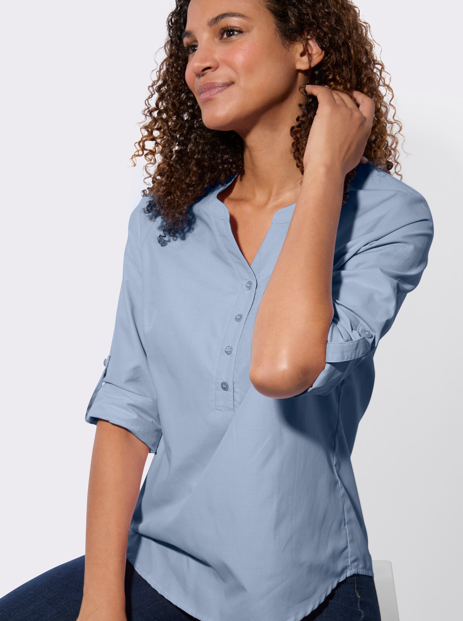 Tunika mit Kellerfalte hinten - bleu