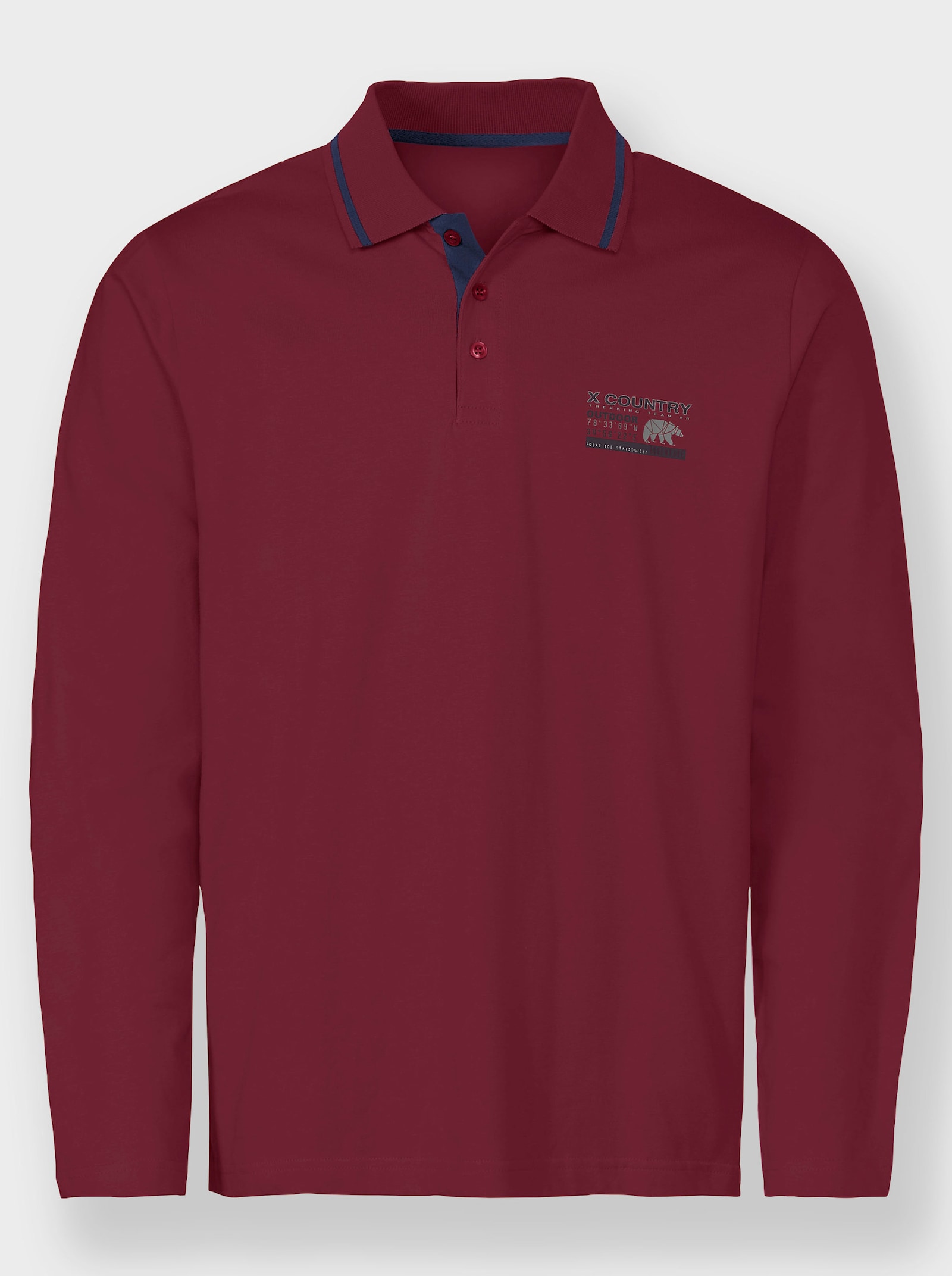 Catamaran Polokošile s dlouhým rukávem z bavlny - tmavěčervená