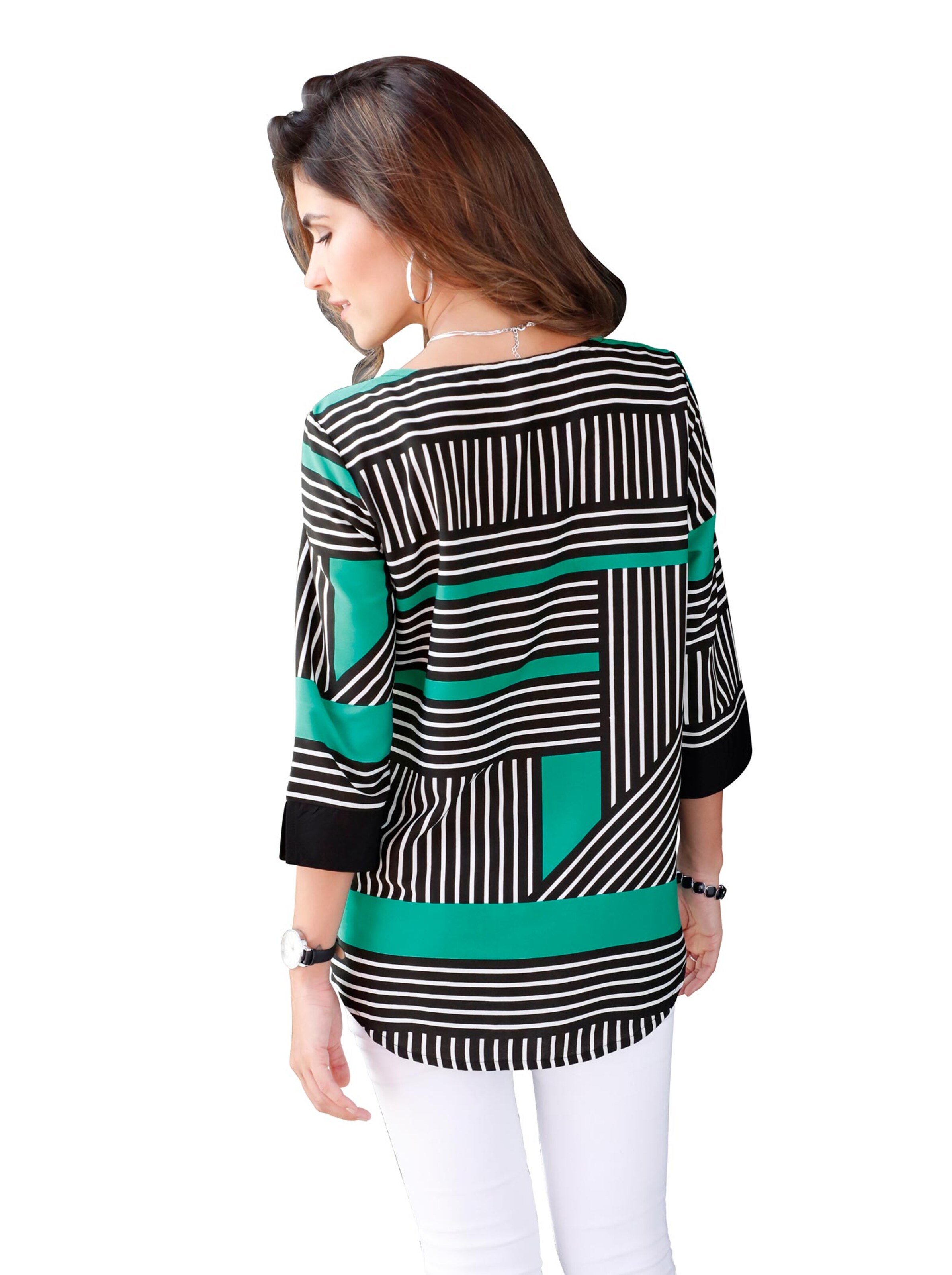 Bluse - grün-gemustert