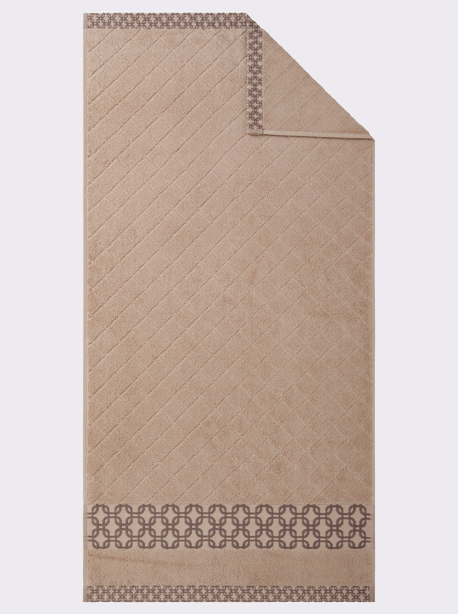 wäschepur Handtuch mit 2-farbiger Bordüre - beige