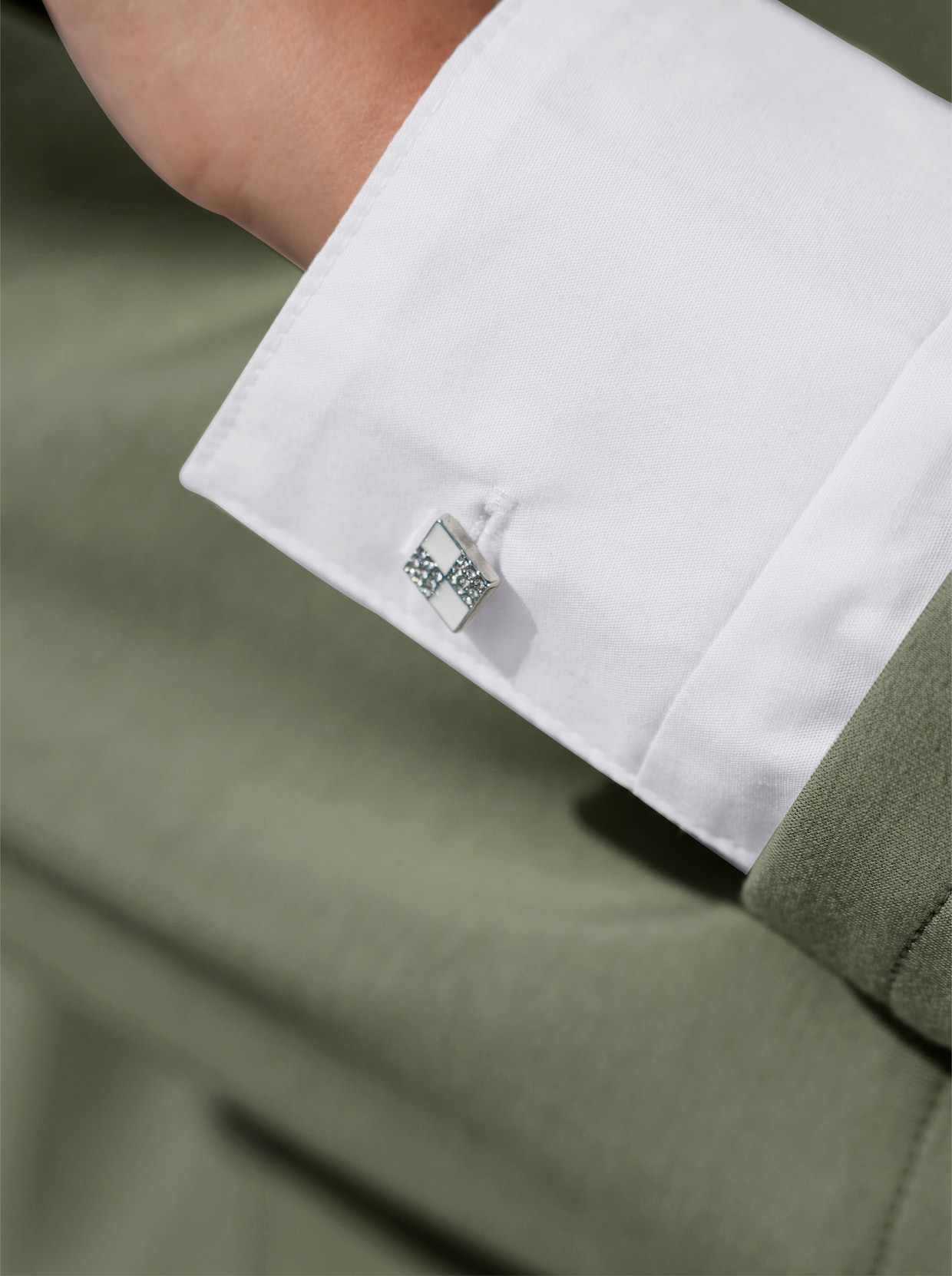 heine Stehkragenshirt in 2-in-1 Optik - khaki