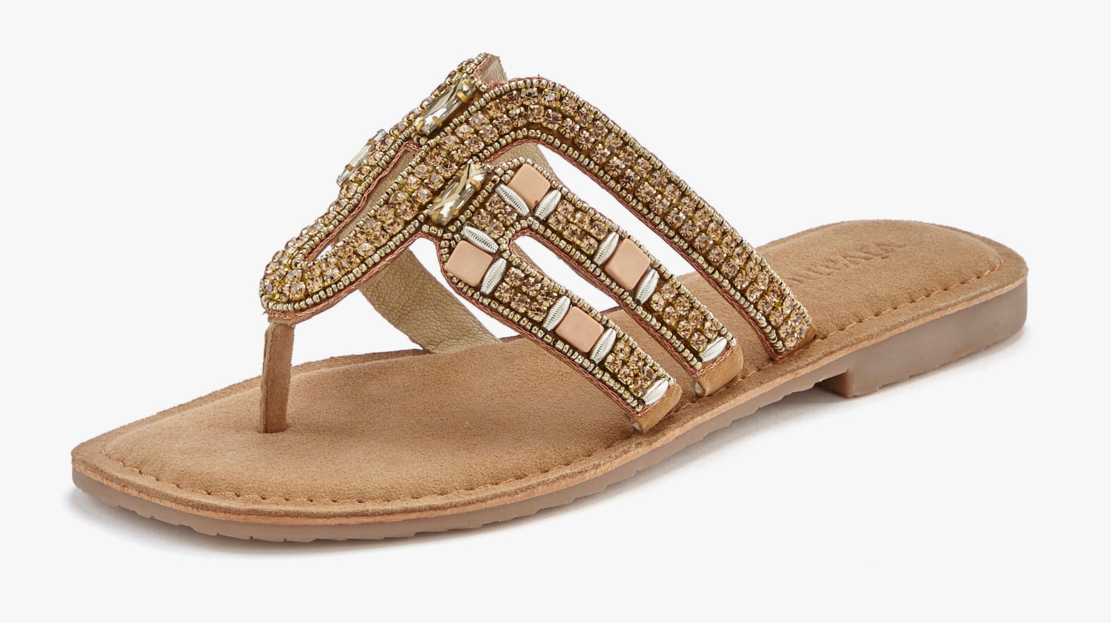 Vivance Teenslipper - camelkleuren