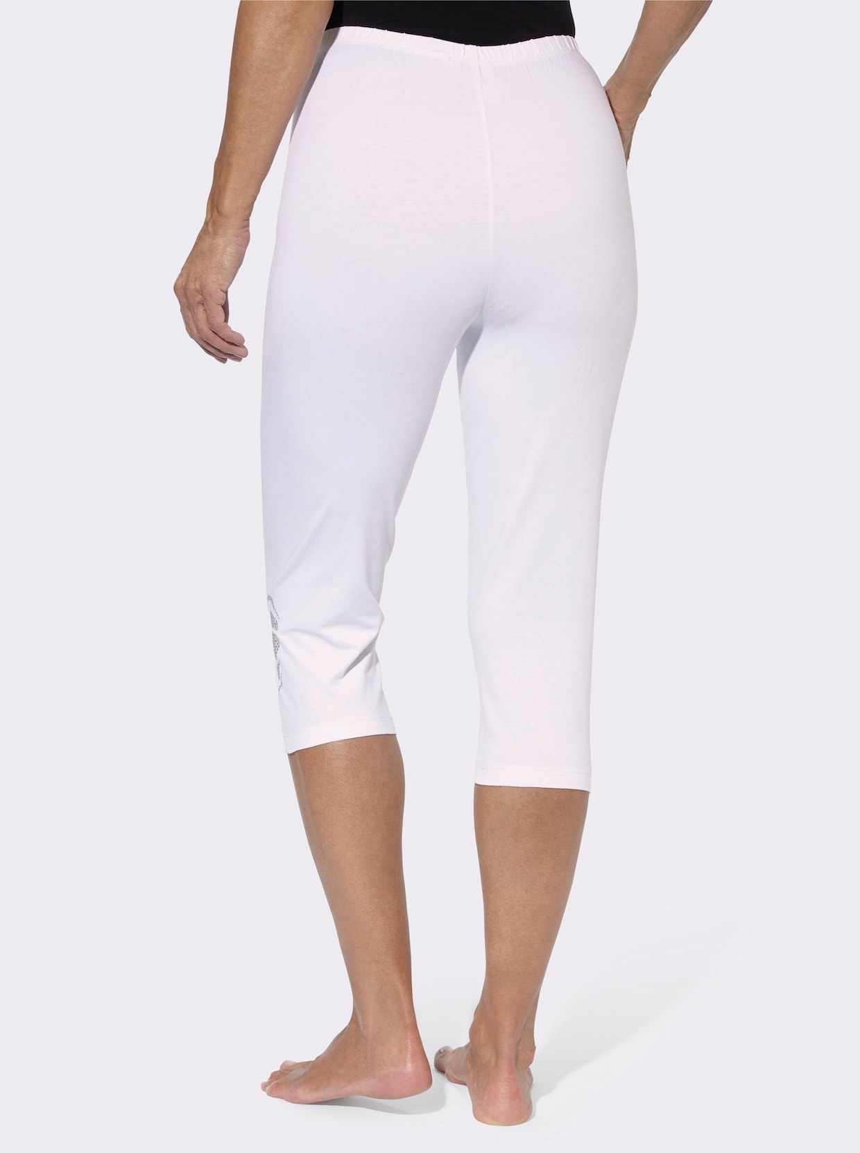 Capri-Leggings - weiss + schwarz