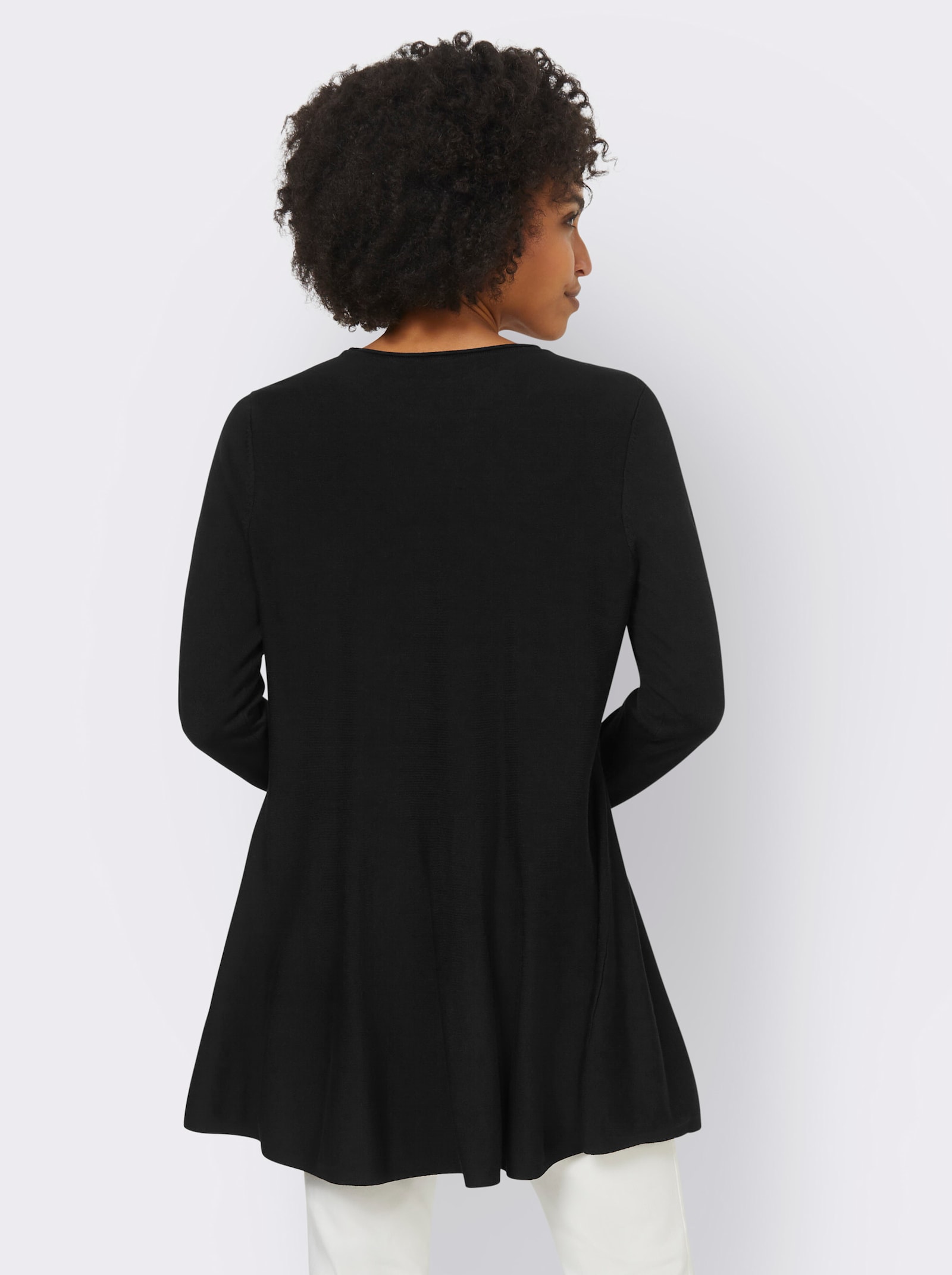 heine Longpullover in leicht ausgestellter Form - schwarz