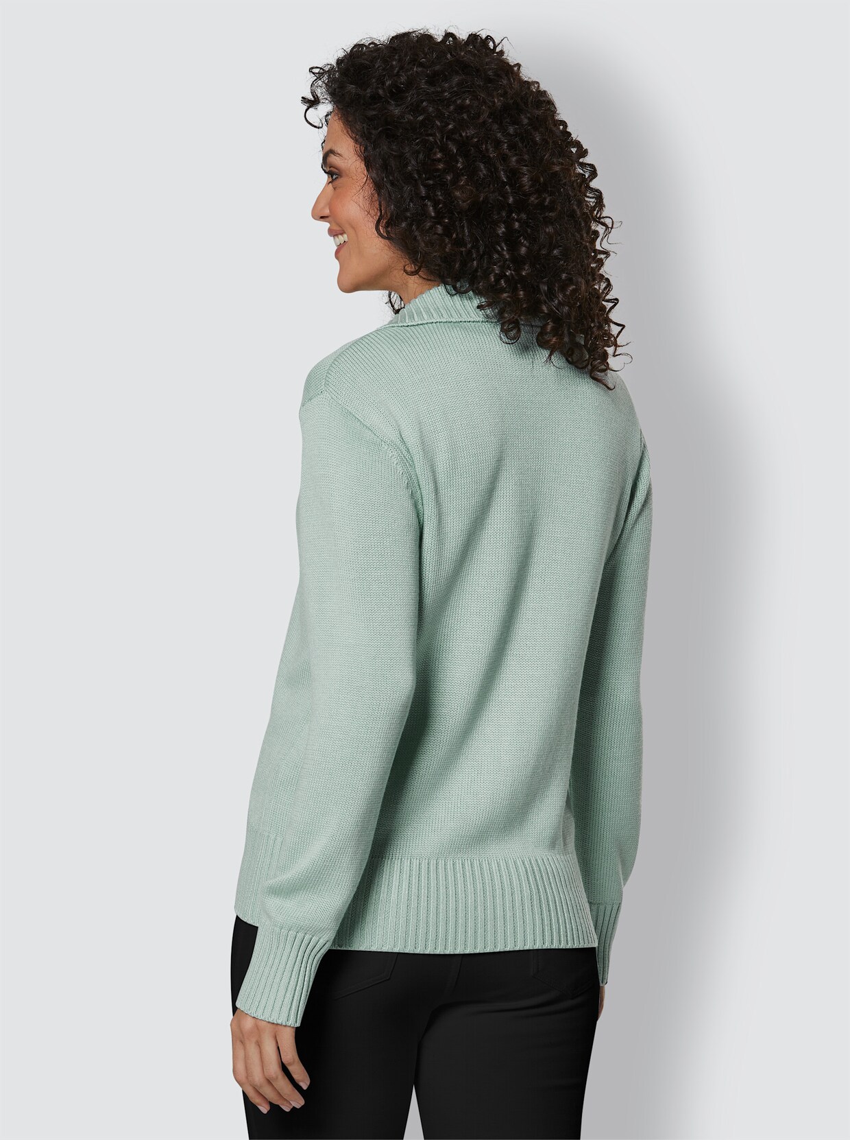 Creation L Premium Viskose-Lyocell-Strickjacke - kalkmint
