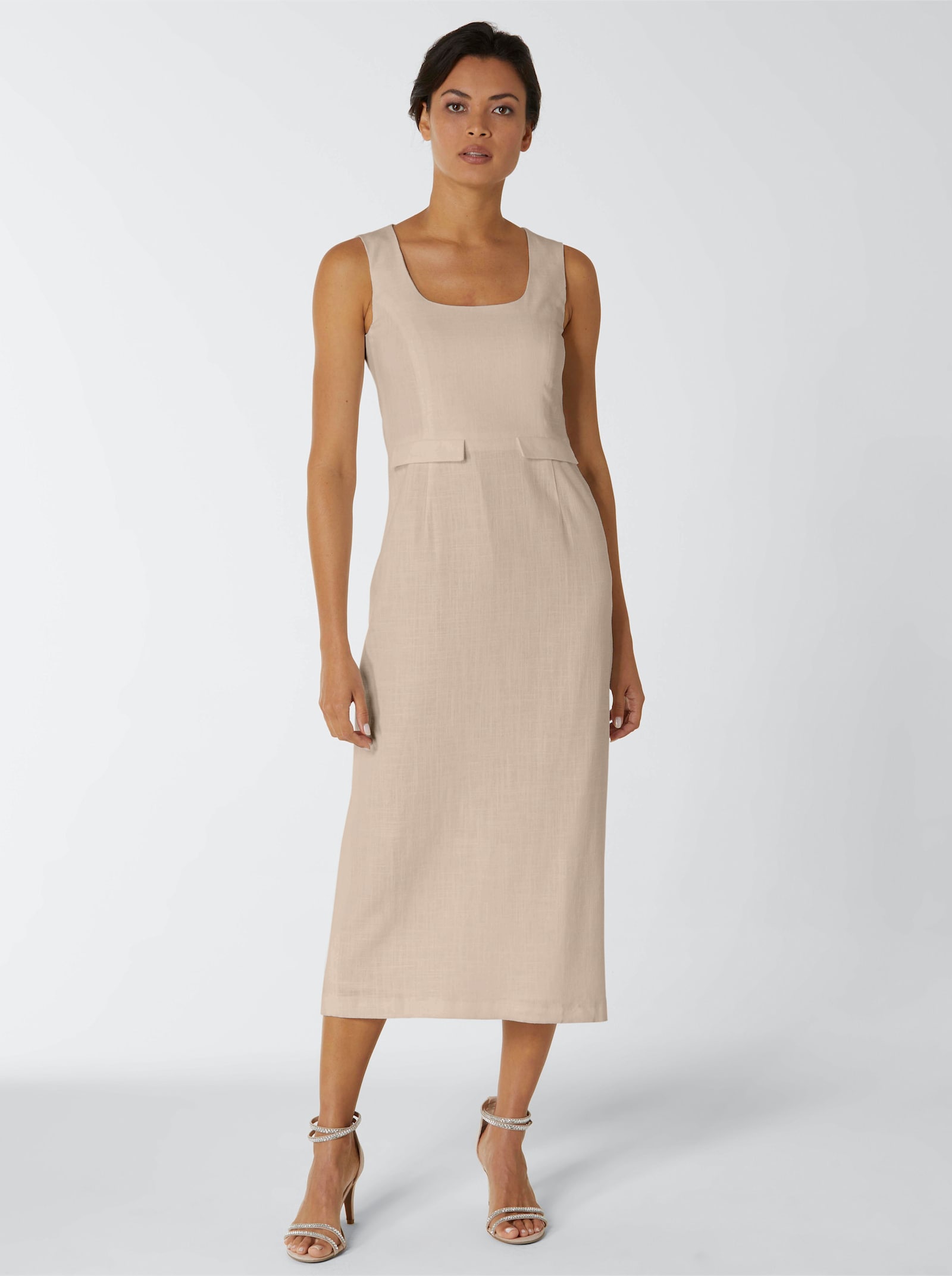 heine Cocktailkleid Struktur-Qualität mit Leinen - beige