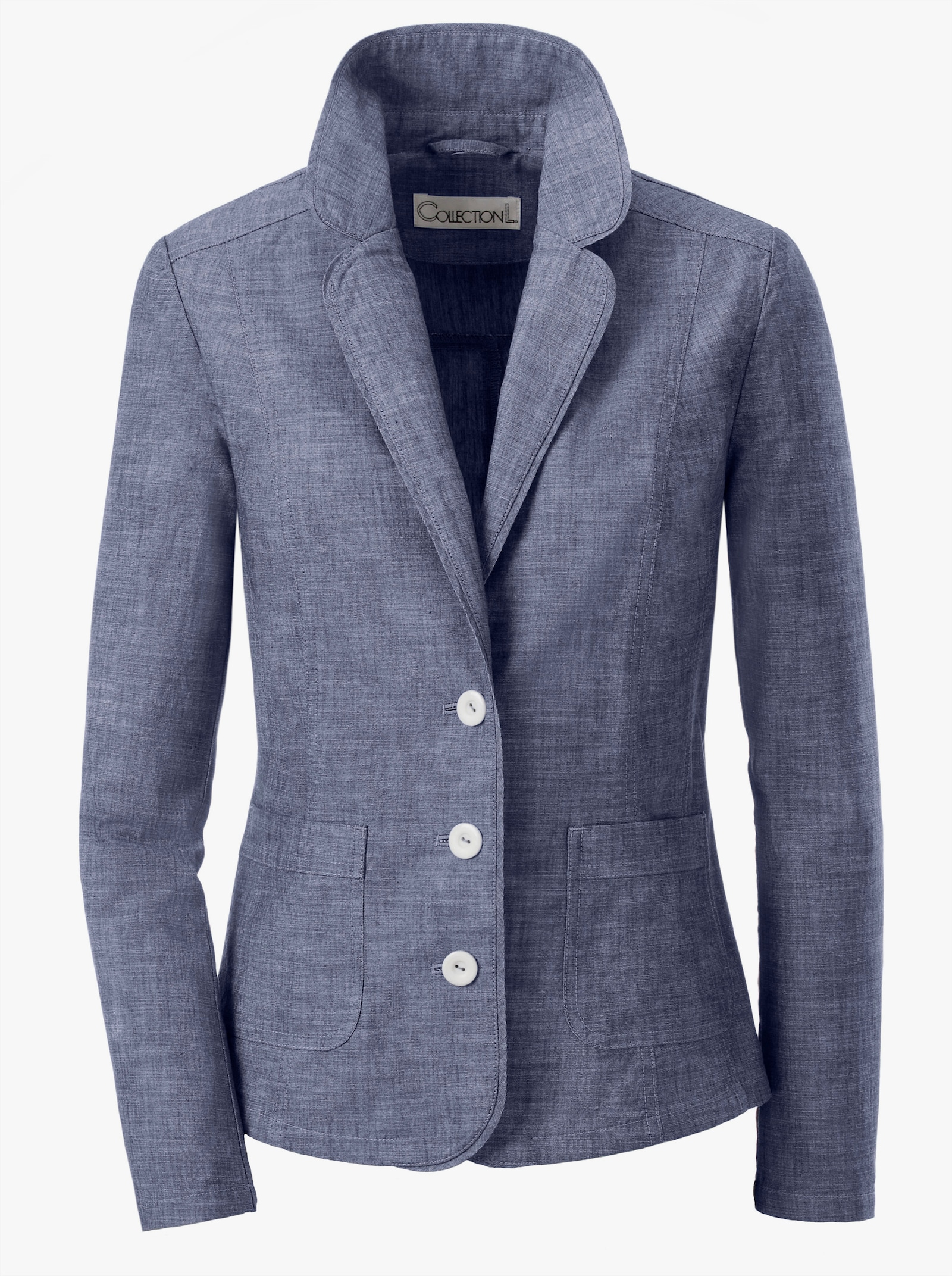 Jackenblazer mit Schulterpolstern - jeansblau
