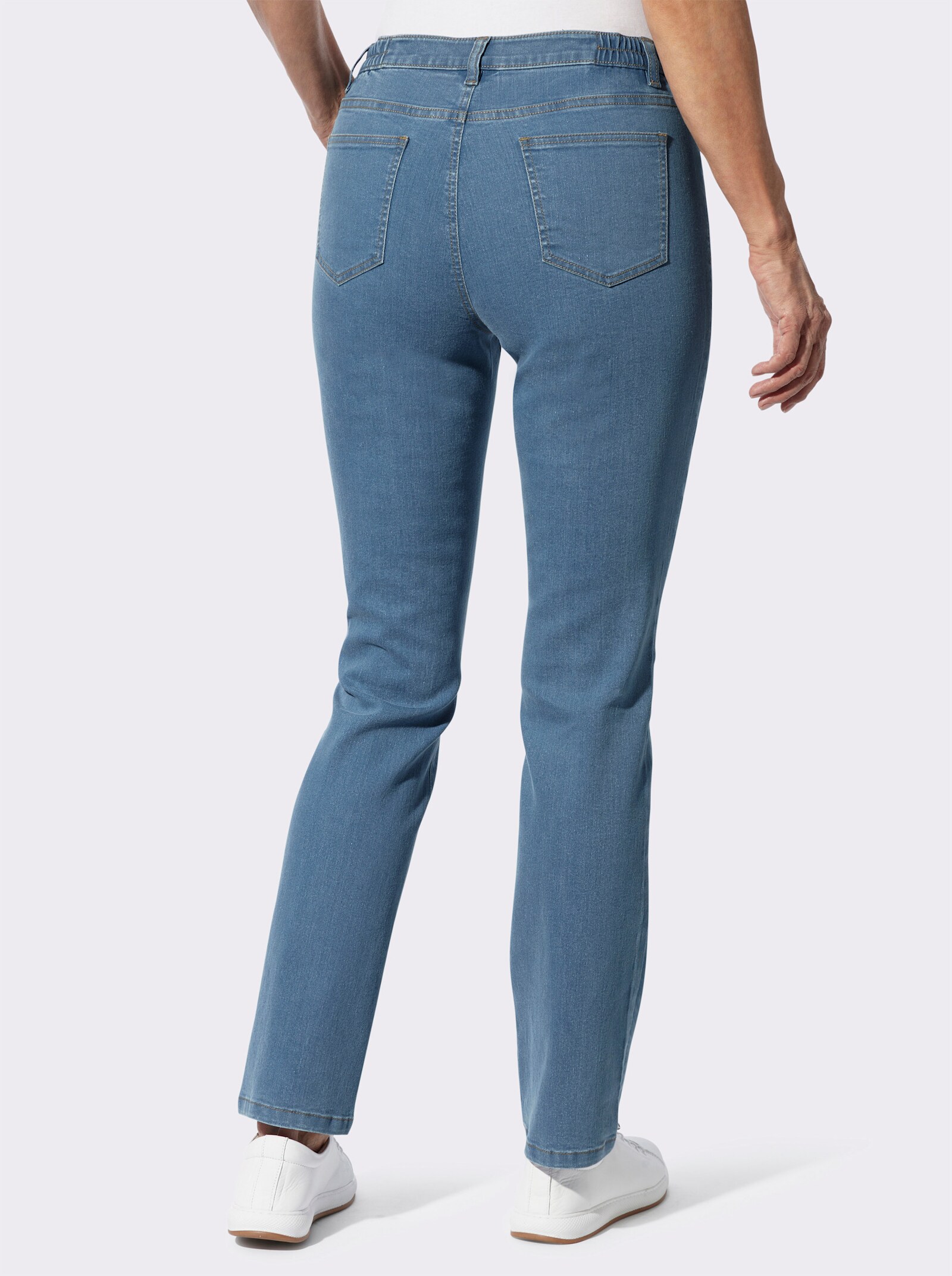 Jeans mit streckender Biese - blue-bleached