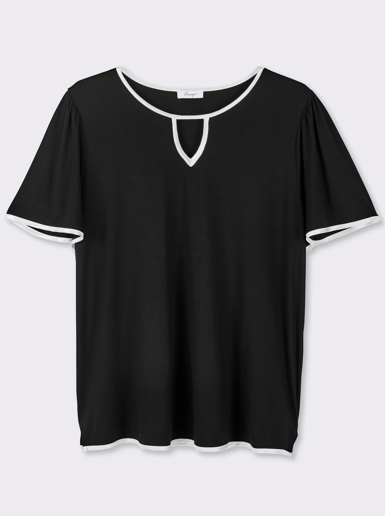 sheego Shirt in licht uitlopend model - zwart/champagne