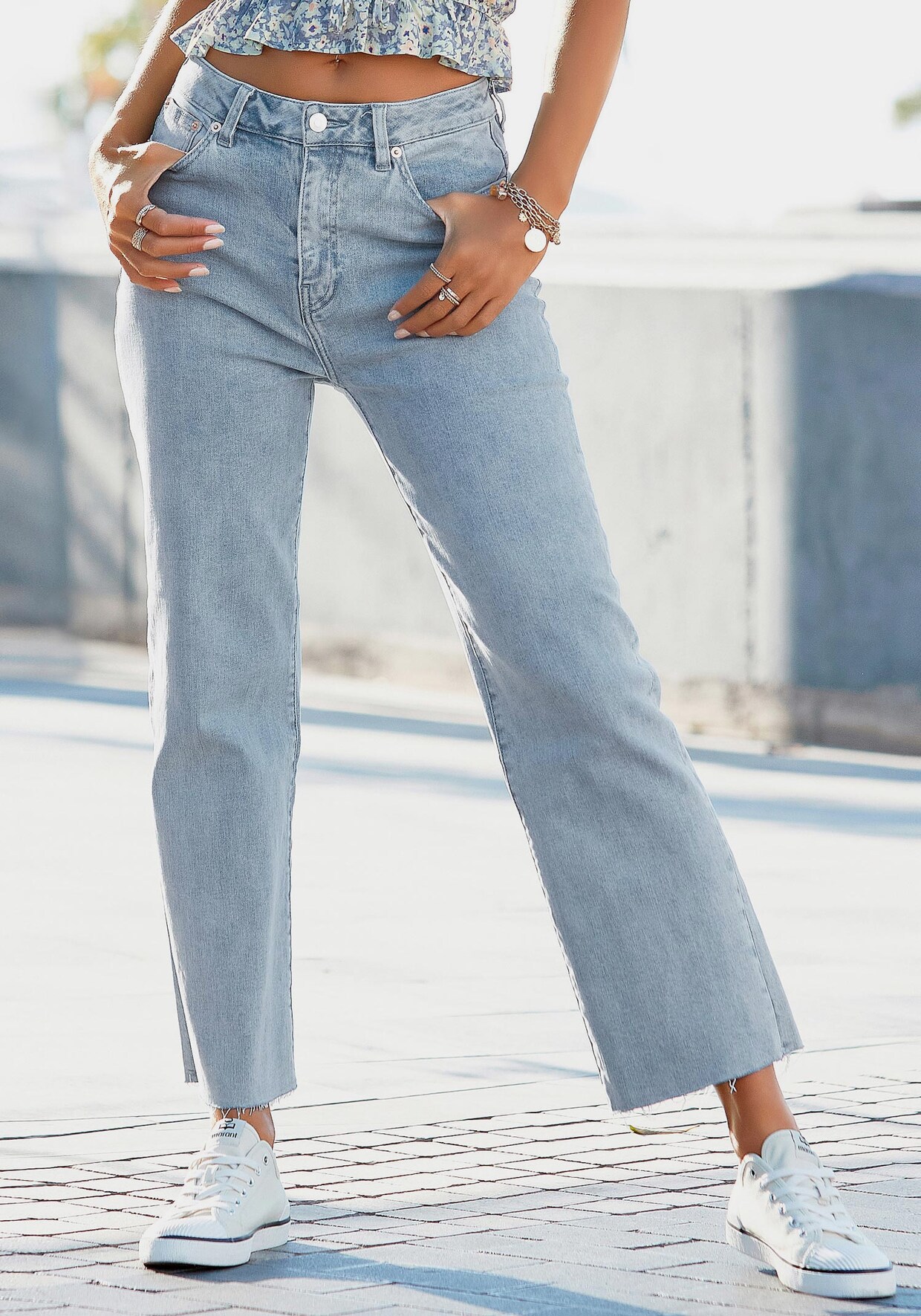 Buffalo Weite Jeans - light-blue-washed